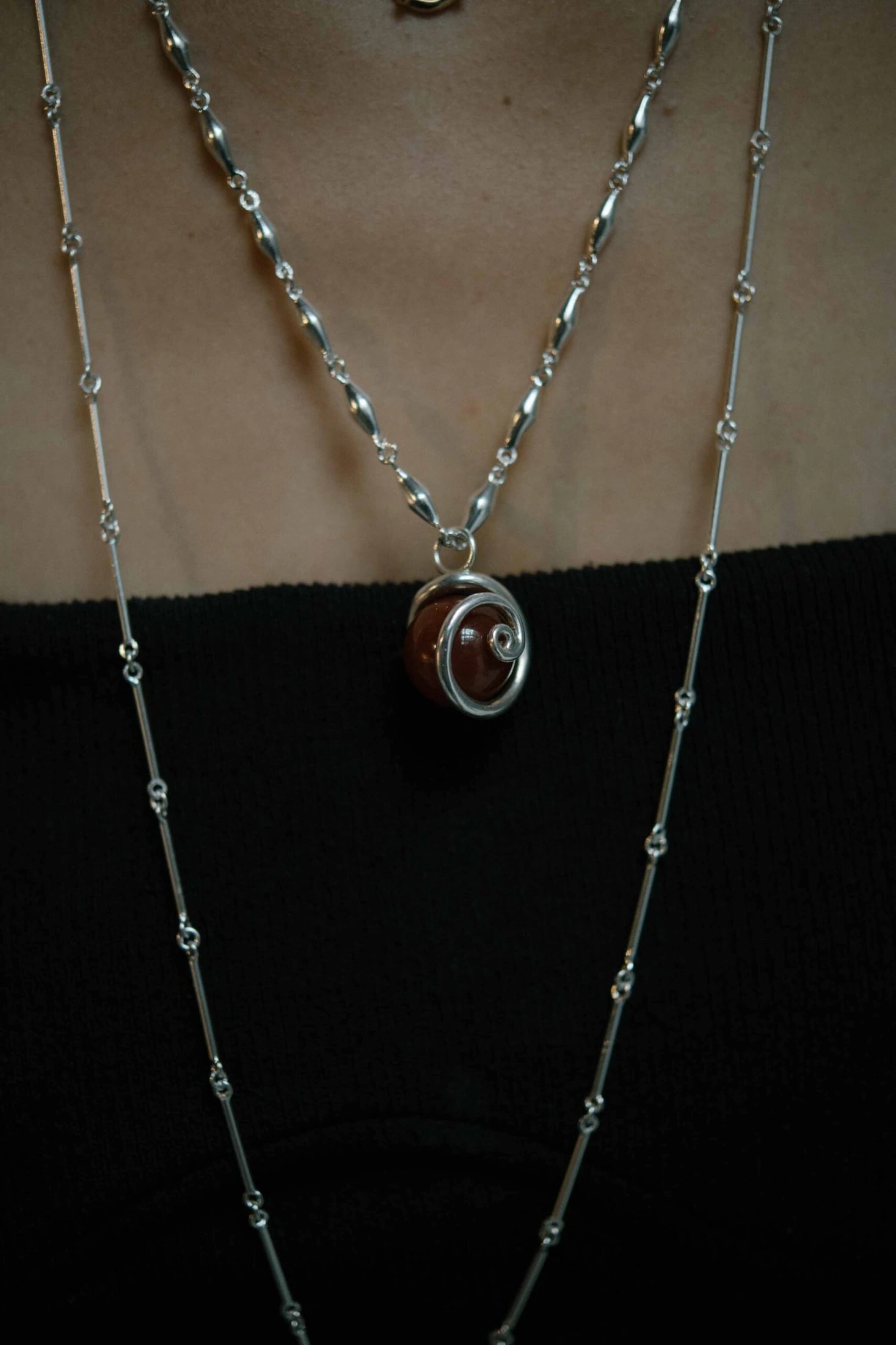 Ummu Cornalina Pendant Silver - imagen 1