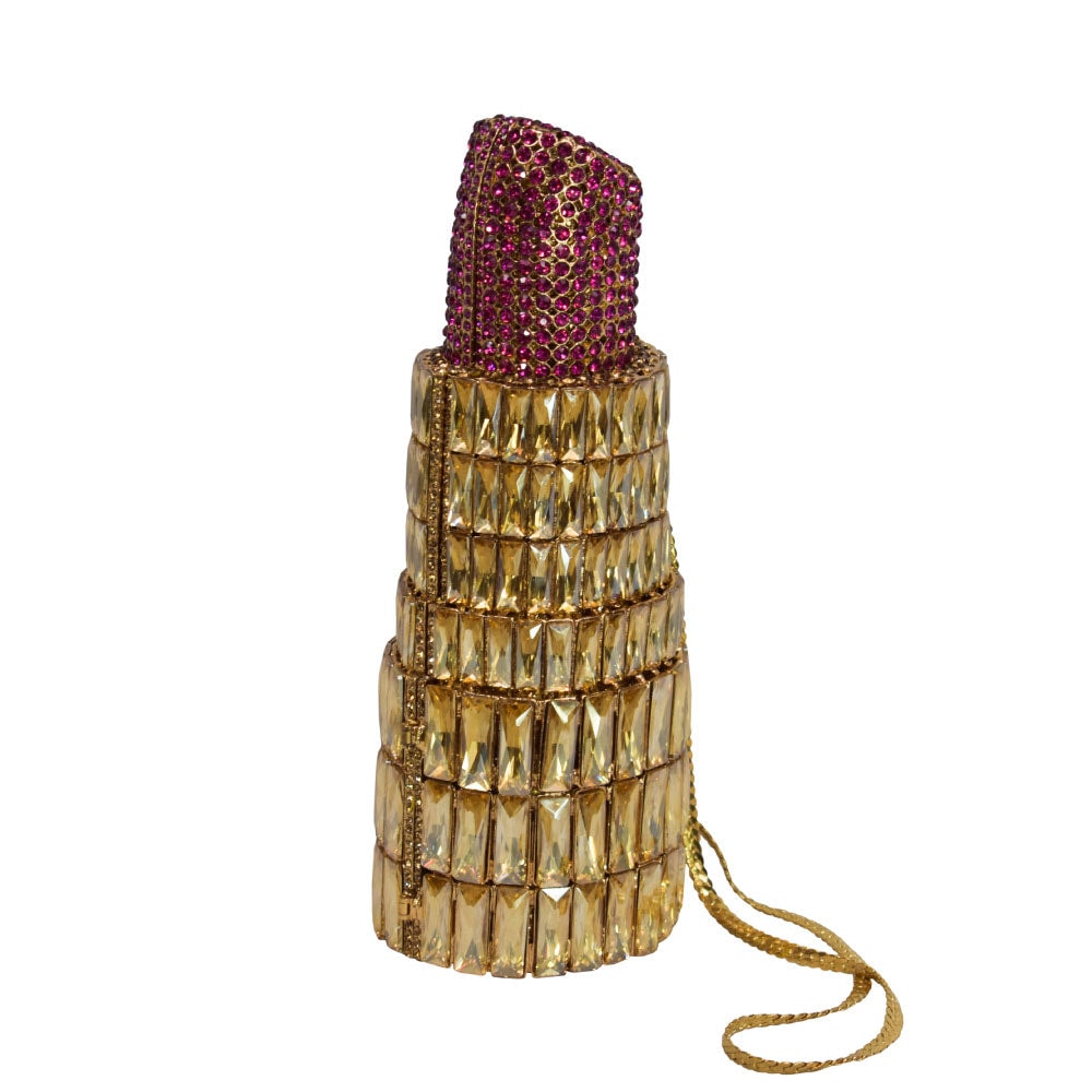 Lipstick Rhinestone Clutch - imagen 1