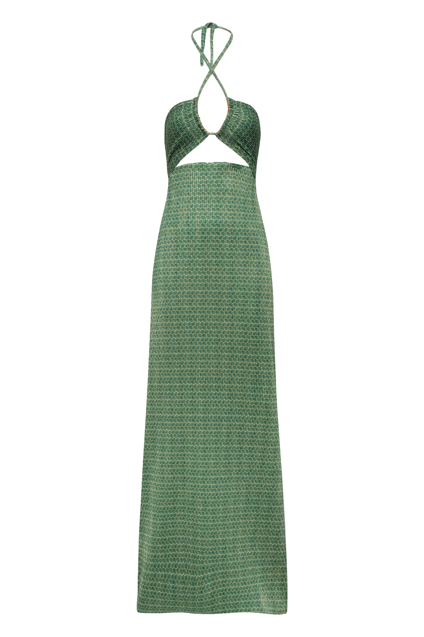 Josefina Shiny Jersey Maxi Dress / Emerald Mini Scales - imagen 1