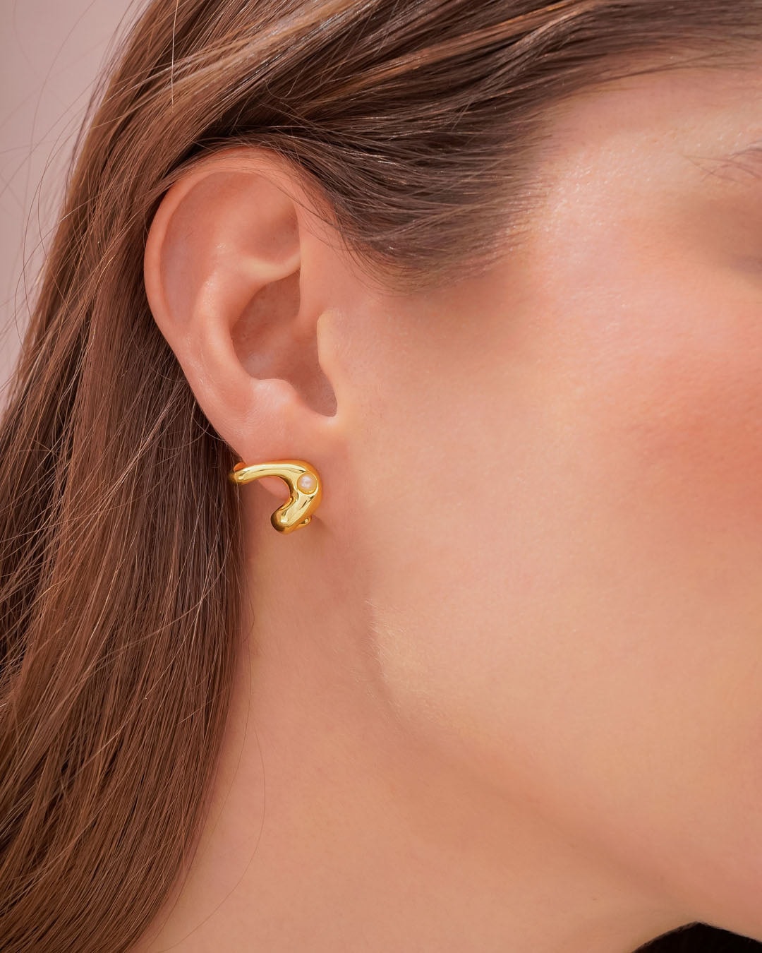 Aretes Amorfos Perla - imagen 1