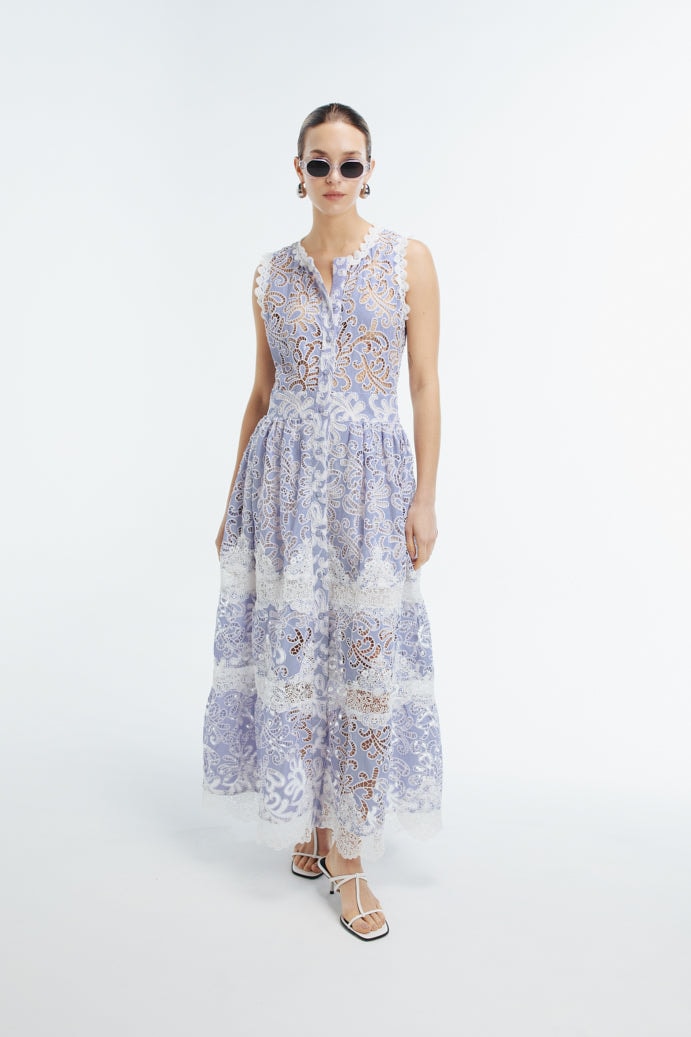 GAIA MAXI DRESS BLUE - imagen 1