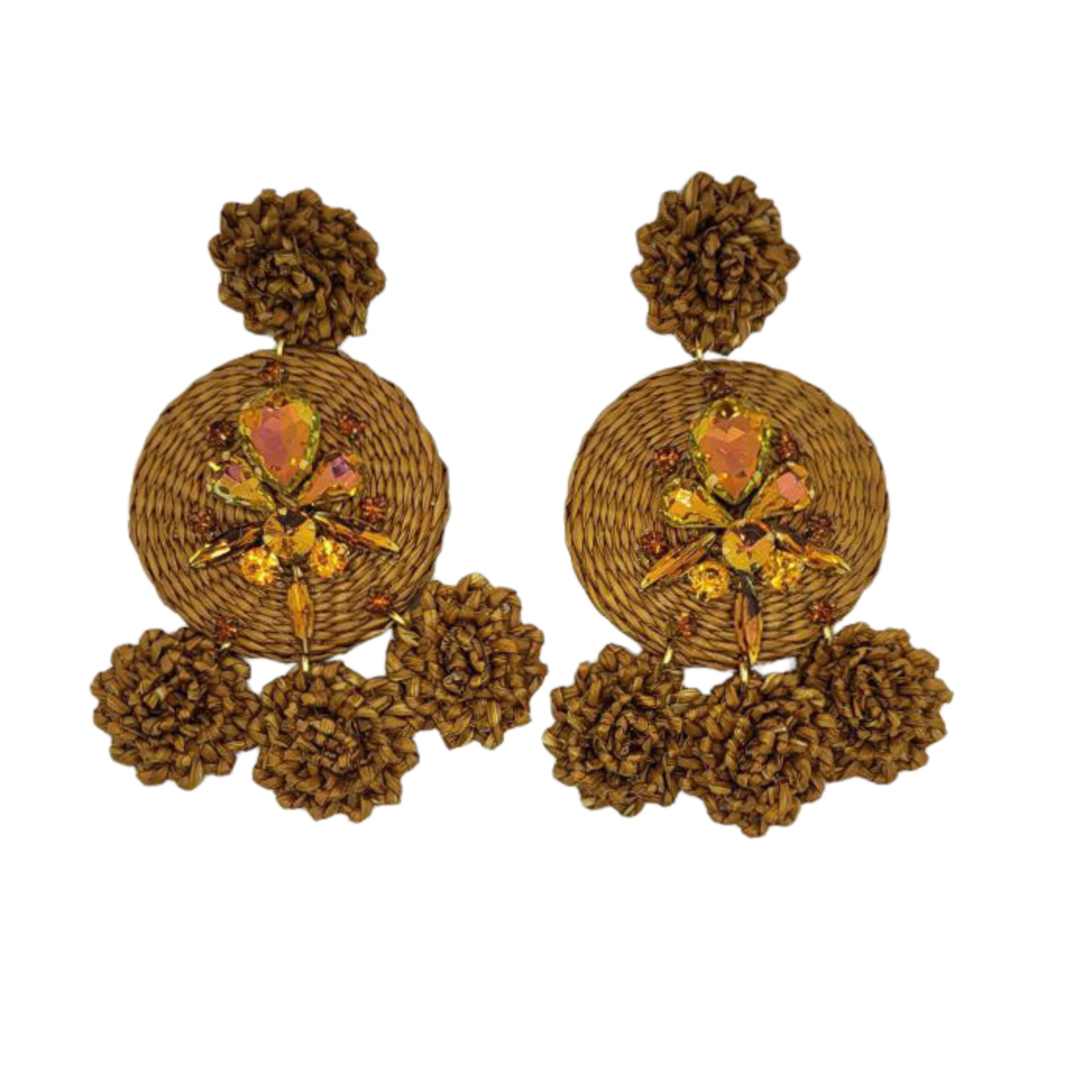 Golden Round Radiance Earrings - imagen 1