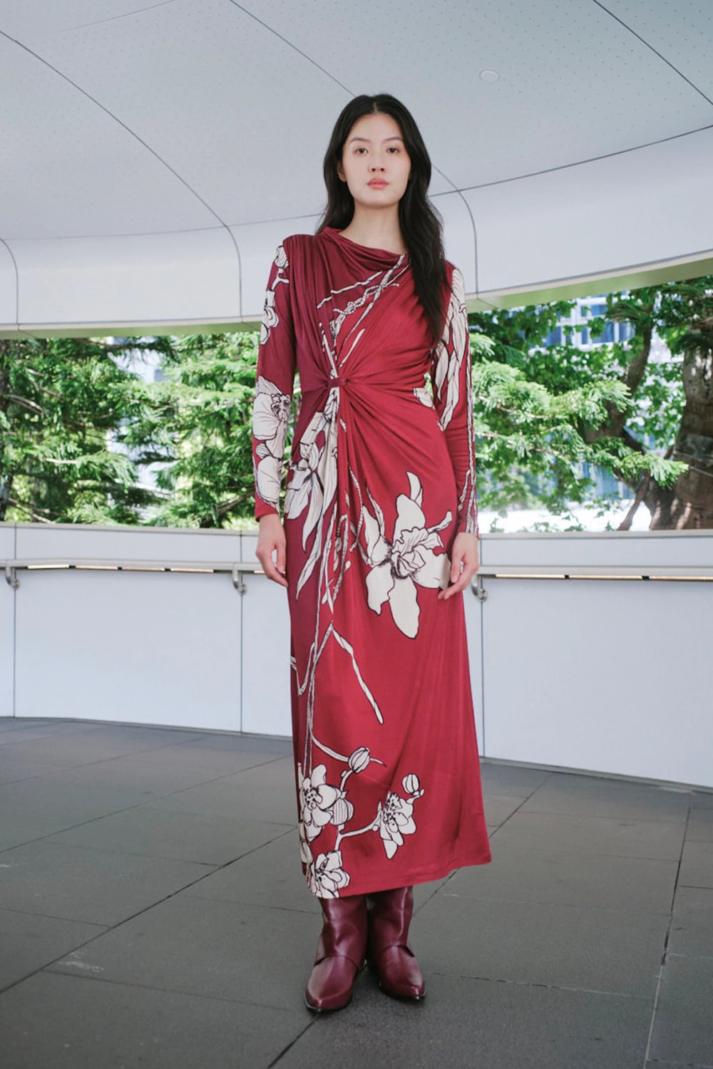 Vestido rossé vinotinto - imagen 1