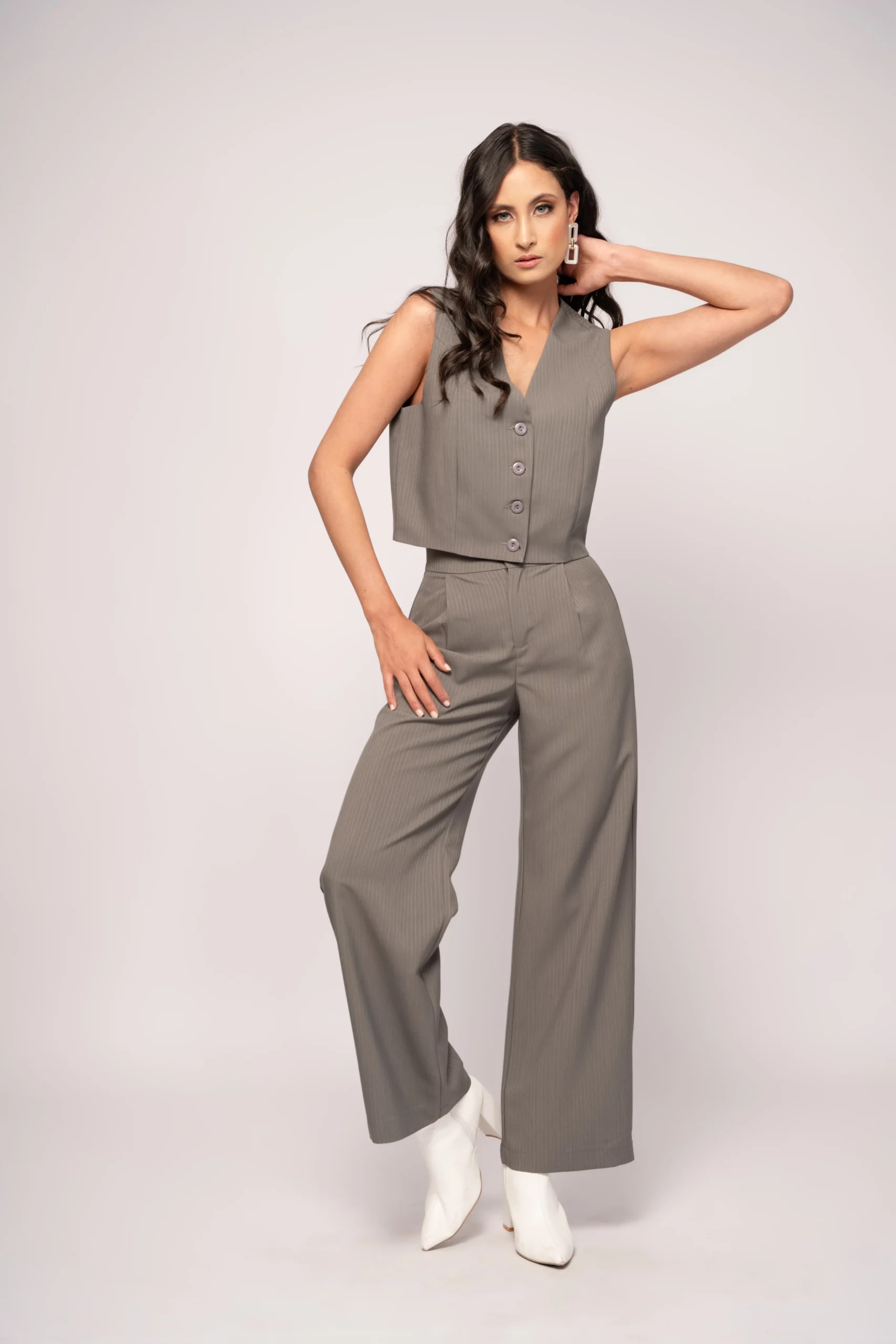 Pantalón Daniela Raya Tiza Gris Medio - imagen 1