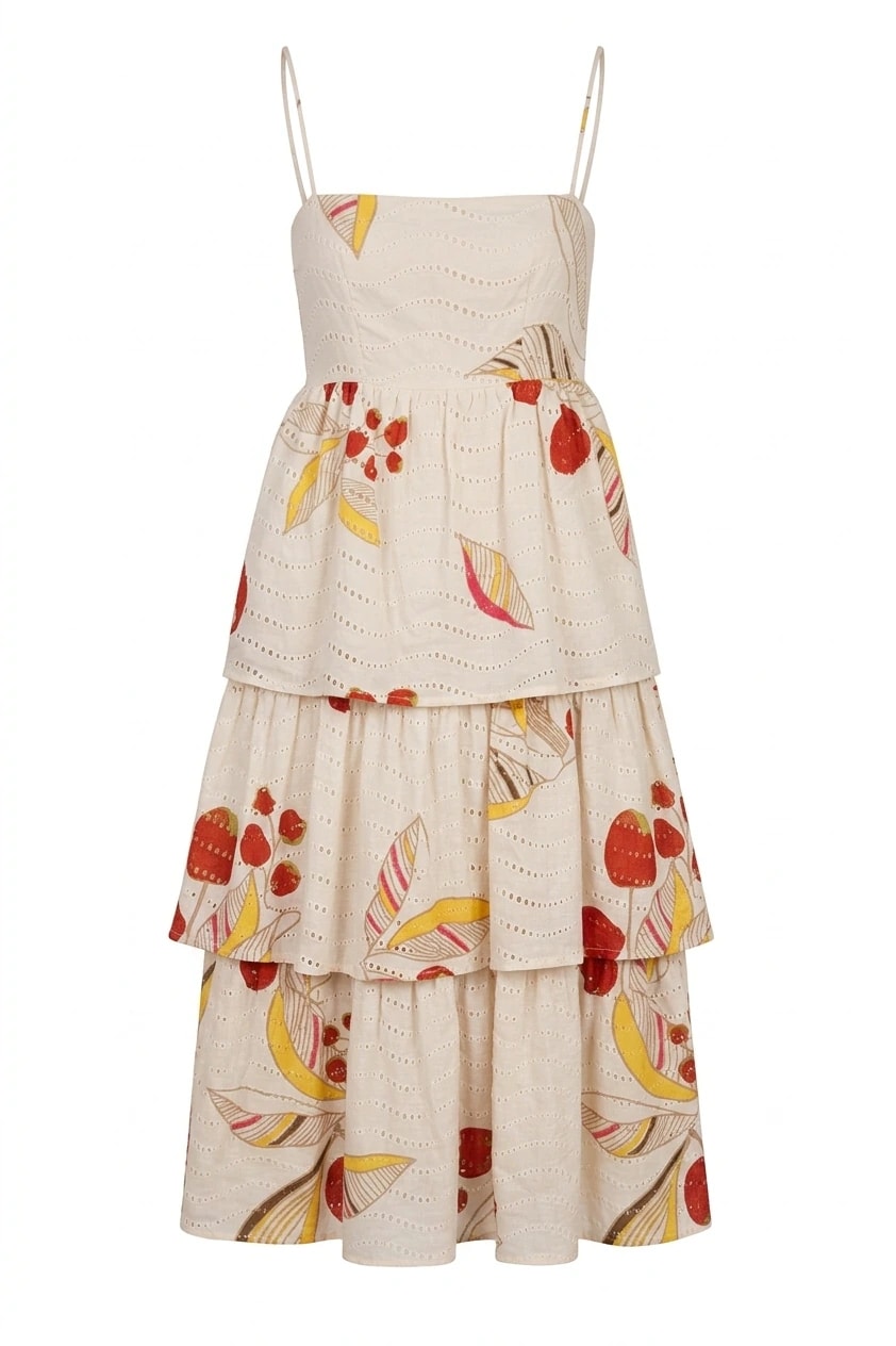 Lola Cotton eyelet Midi Dress / Ivory Chontaduros - imagen 1