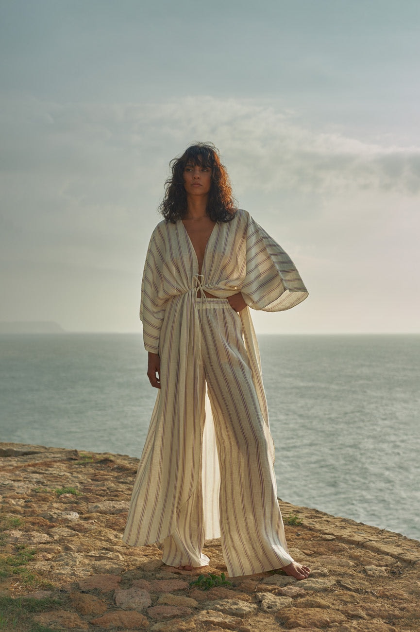 San Cipriano Linen Tunic / Lila Stripes - imagen 1