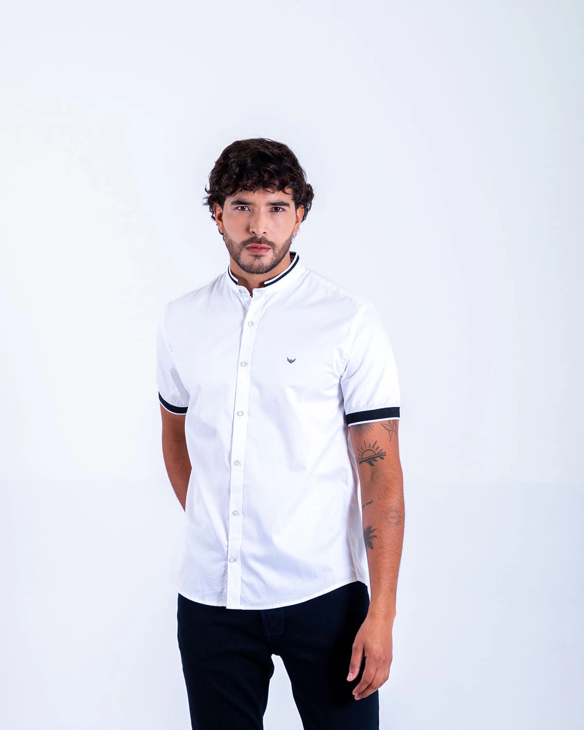 Camisa slim blanca manga corta para hombre - imagen 1