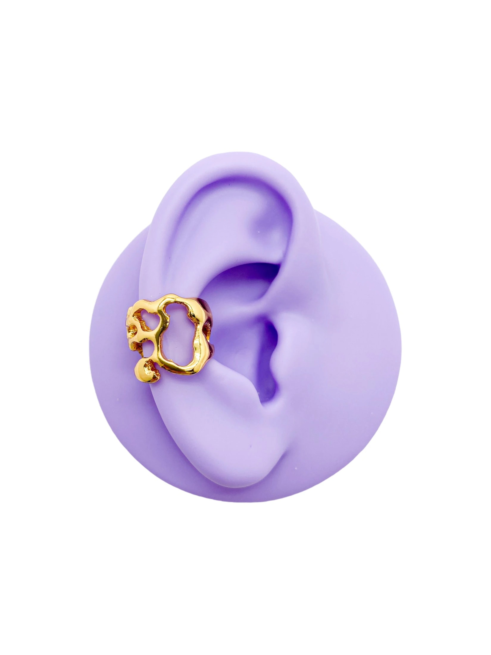 ear cuff irregular redondo cosmic water gold - imagen 1
