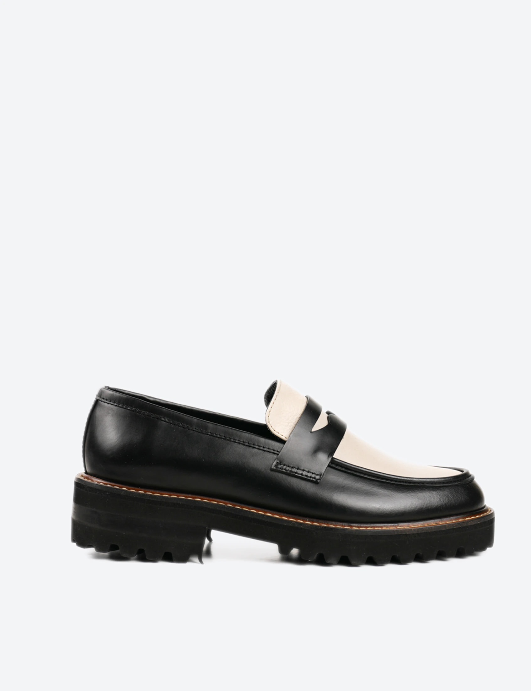MOCASINES DONATO NEGRO CON BEIGE - imagen 1