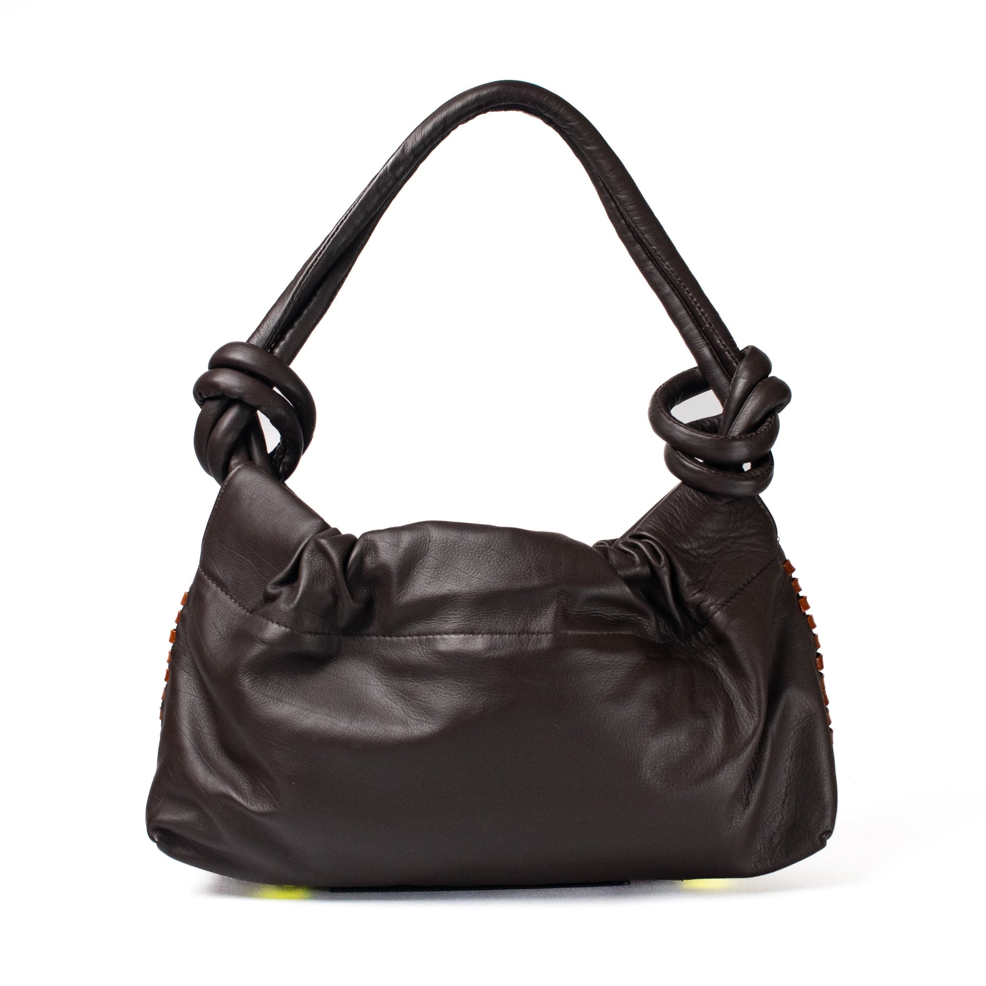 CHUNKIE baguette BAG - chocolate x honey weave - imagen 1