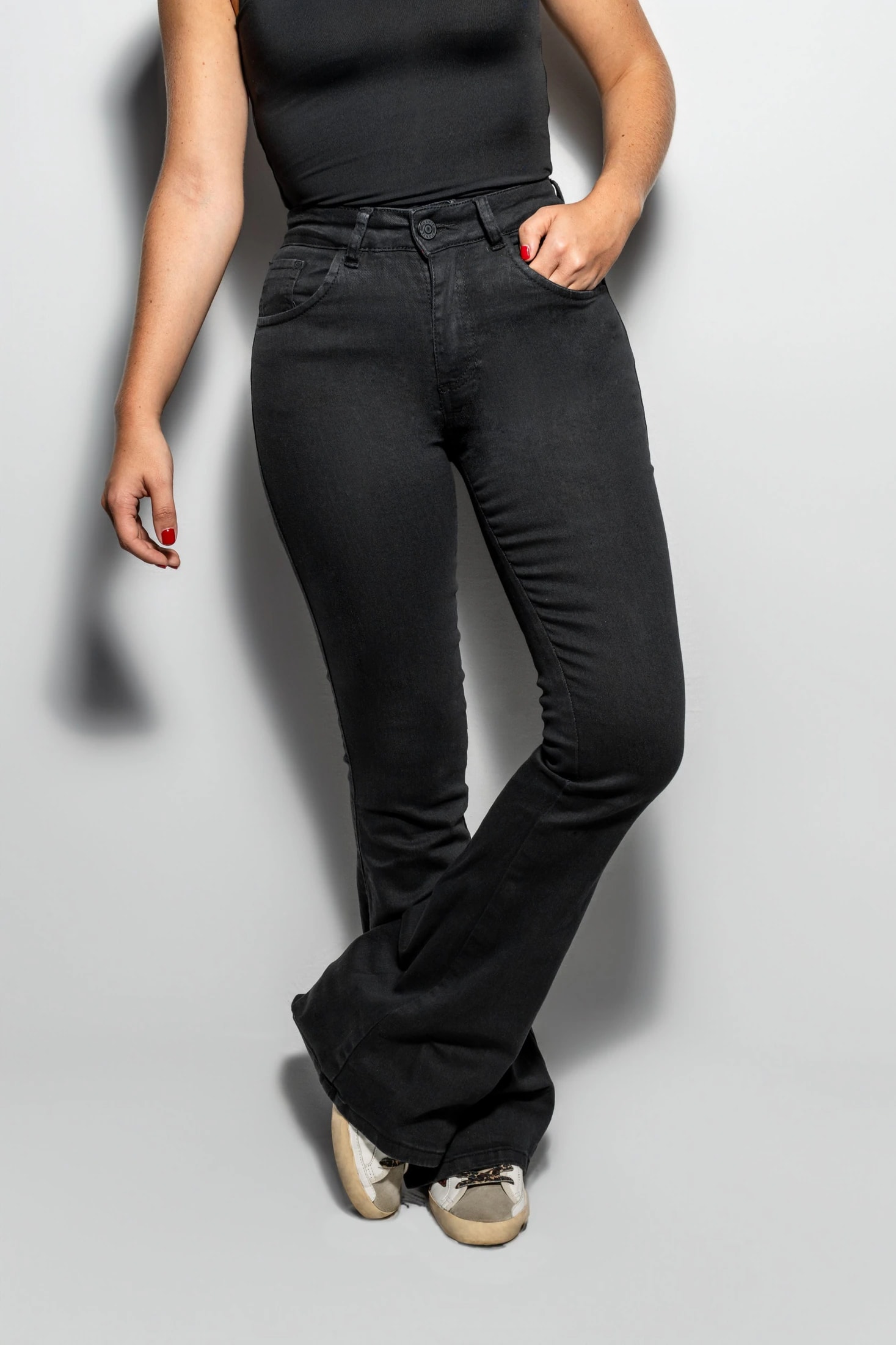 Jean Elastico Bota Campana Negro - imagen 1