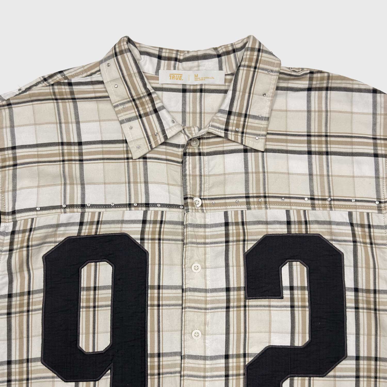 Plaid Button-Up Jersey - Cream - imagen 1