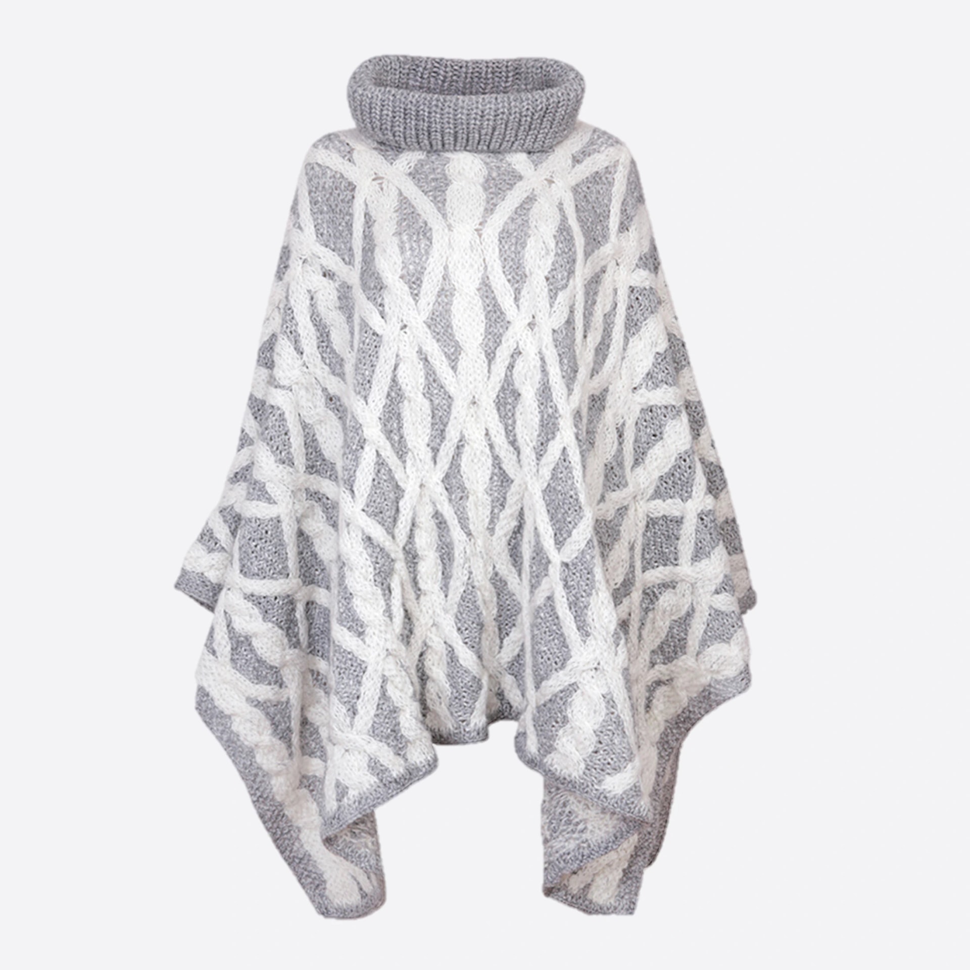 SOFIA KNITTED PONCHO WITH COLLAR - imagen 1