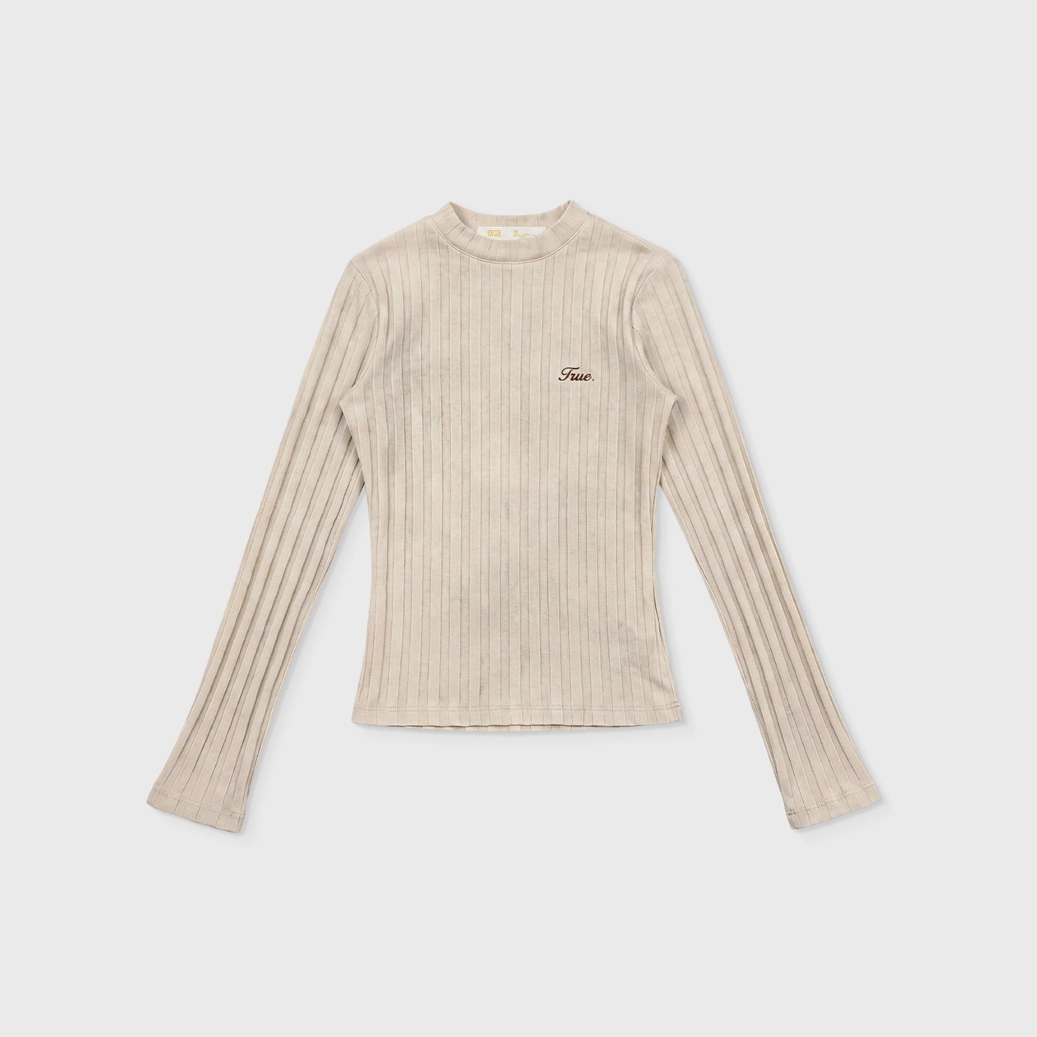 Slim Ribbed Long Sleeve - Washed Cream - imagen 1