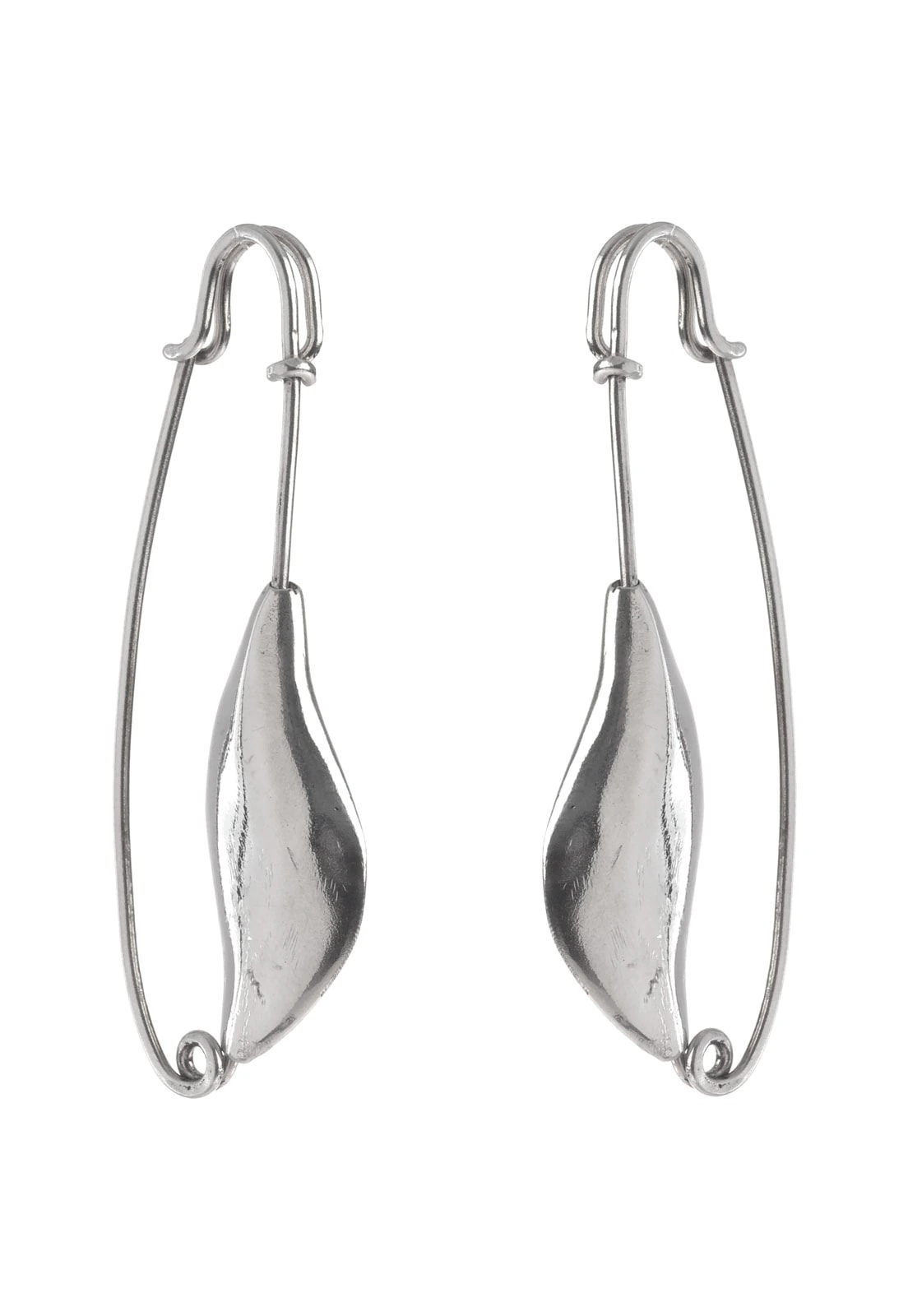 SILVER PIN EARRINGS - imagen 1