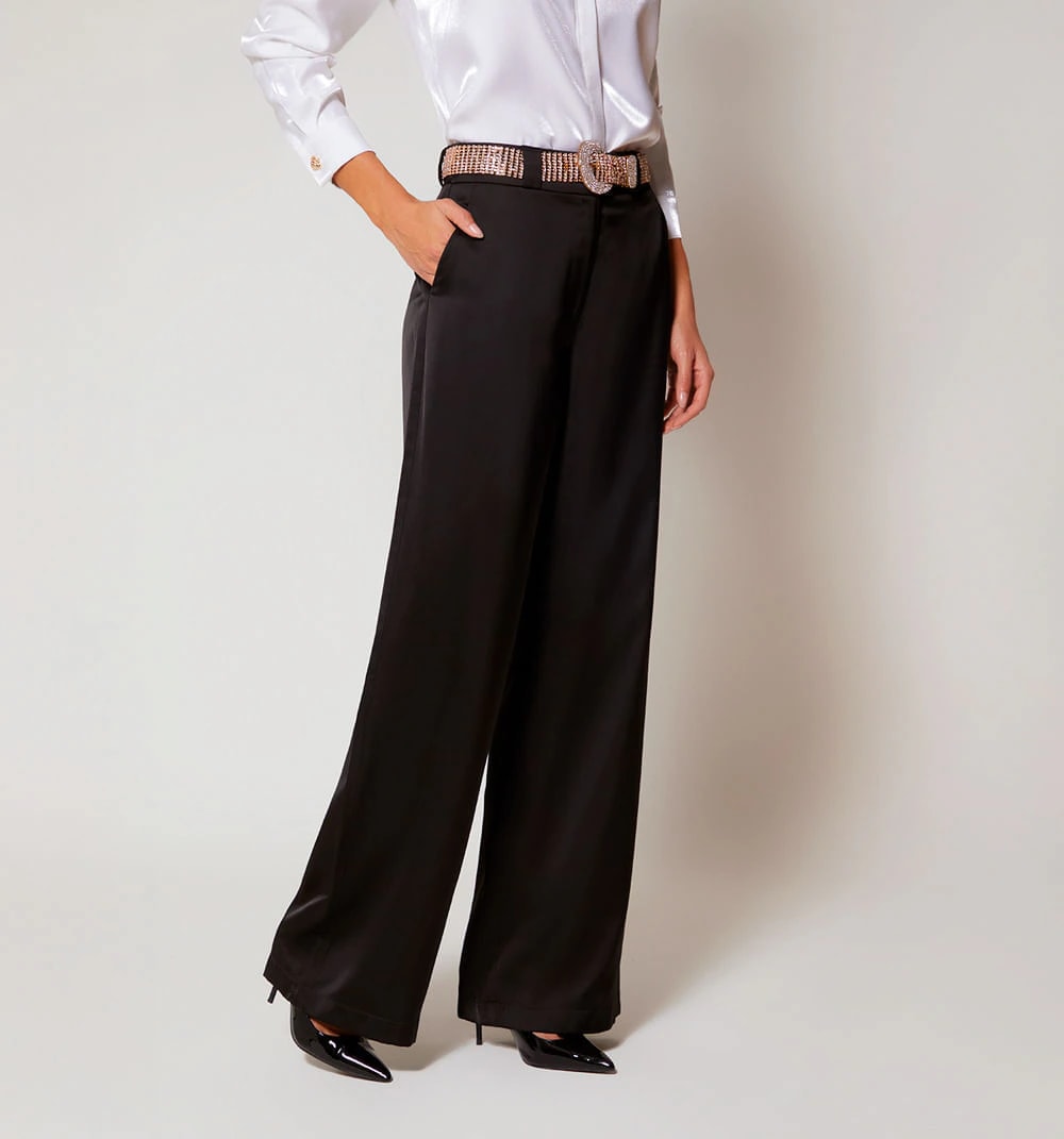 Pantalon tiro alto con correa - imagen 1