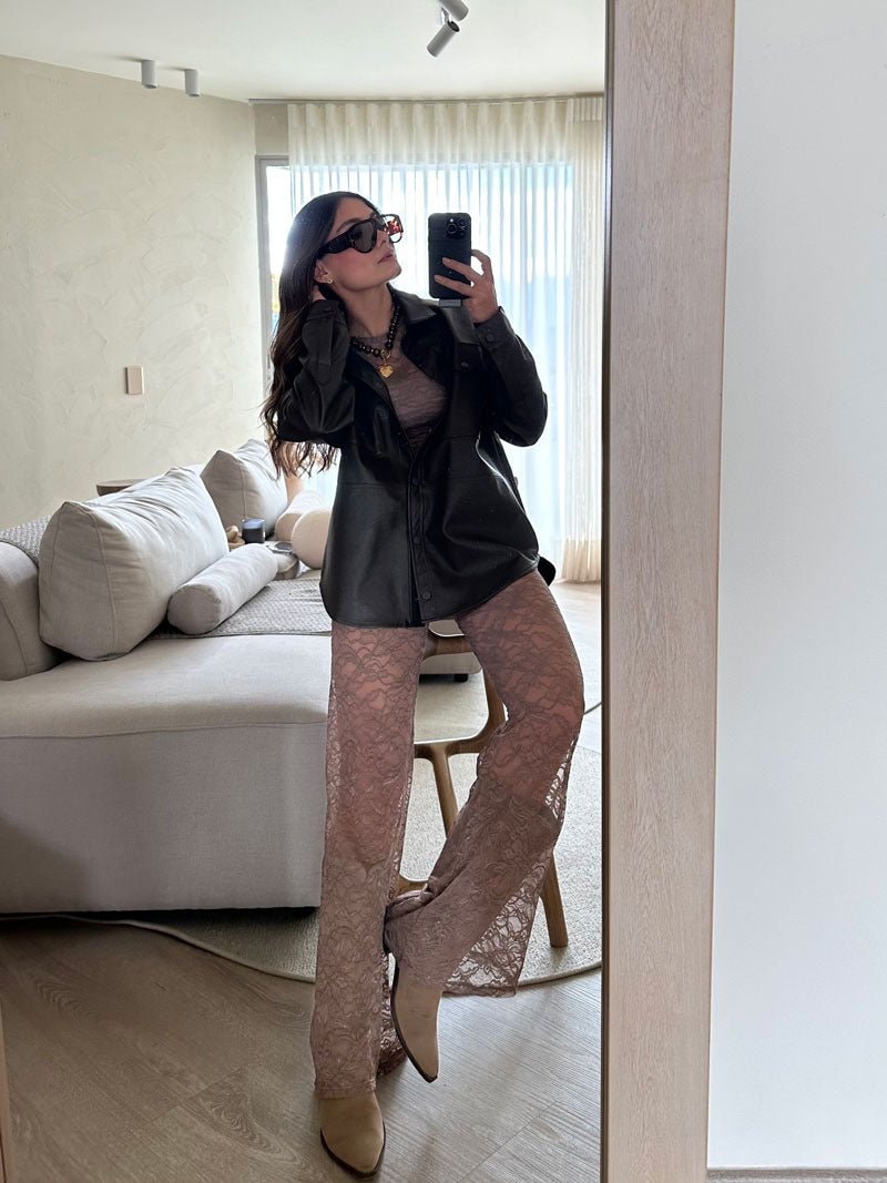 Pantalón en Encaje Lace -  Moka - imagen 1