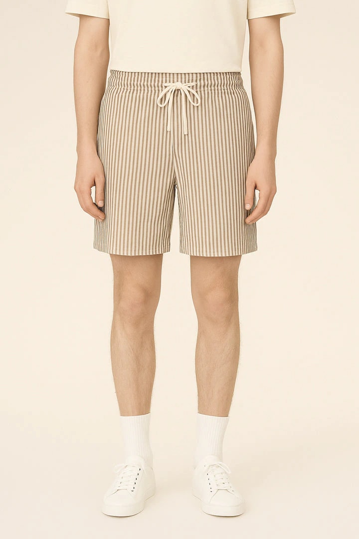 Short rayas blanco y café - imagen 1