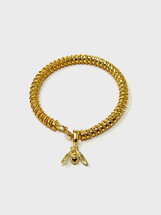 Pulsera entorchada dorada mini hormiga - imagen 1