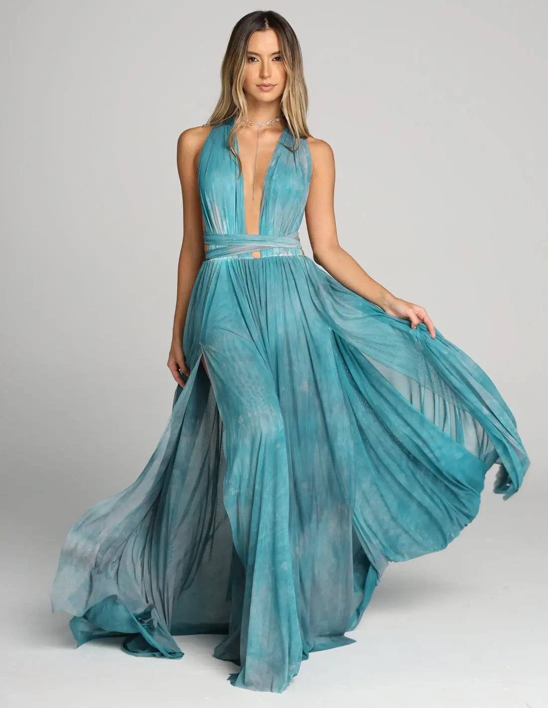 Vestido Hydra Spotted Blue + Black - imagen 1
