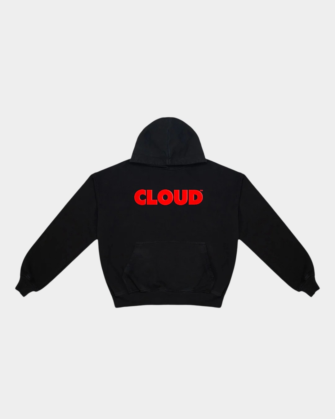 HOODIE BLOCK ROJO SOBRE NEGRO BOXY FIT - imagen 1
