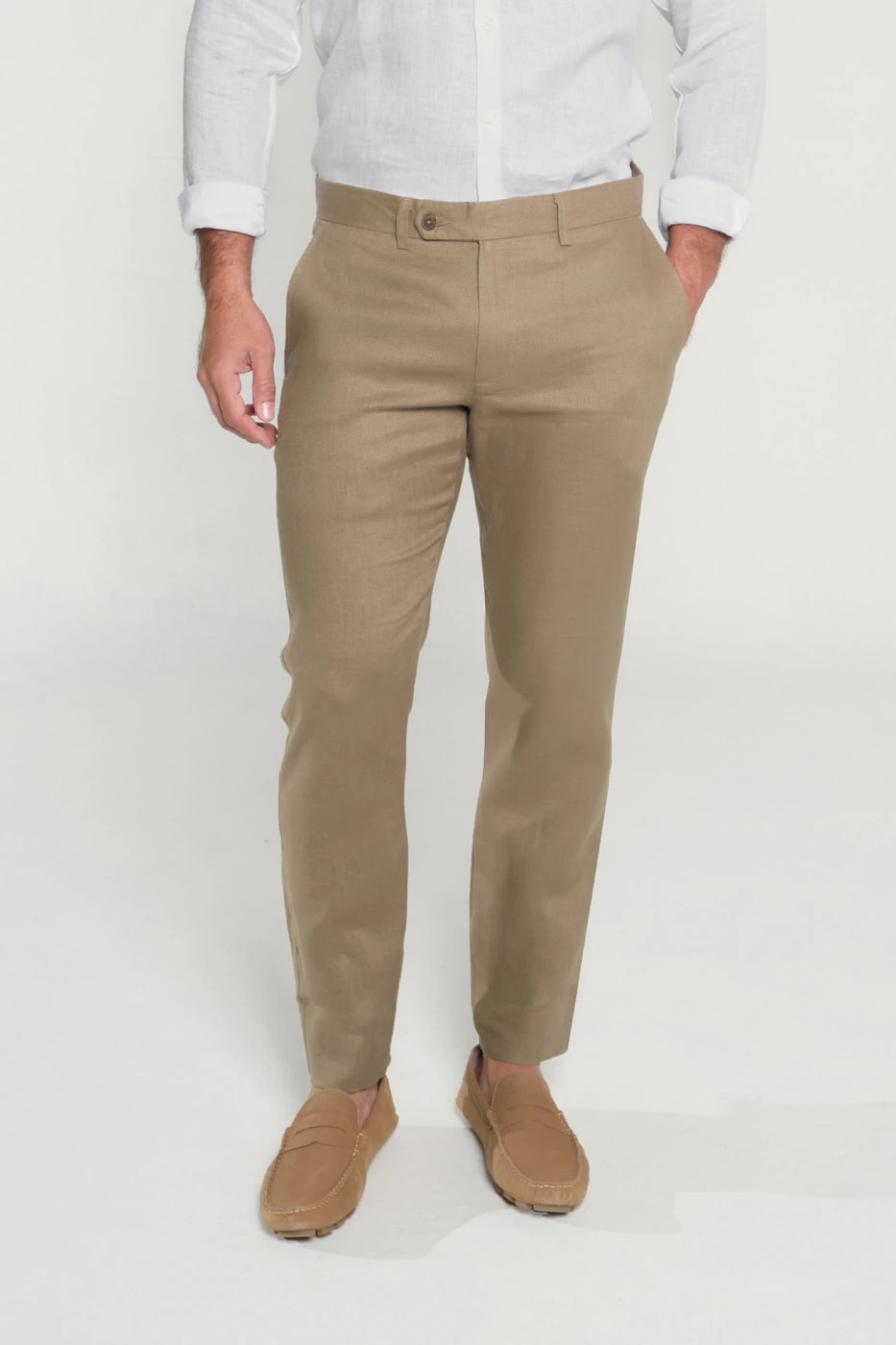 Pantalón Slim Lino Olive - imagen 1