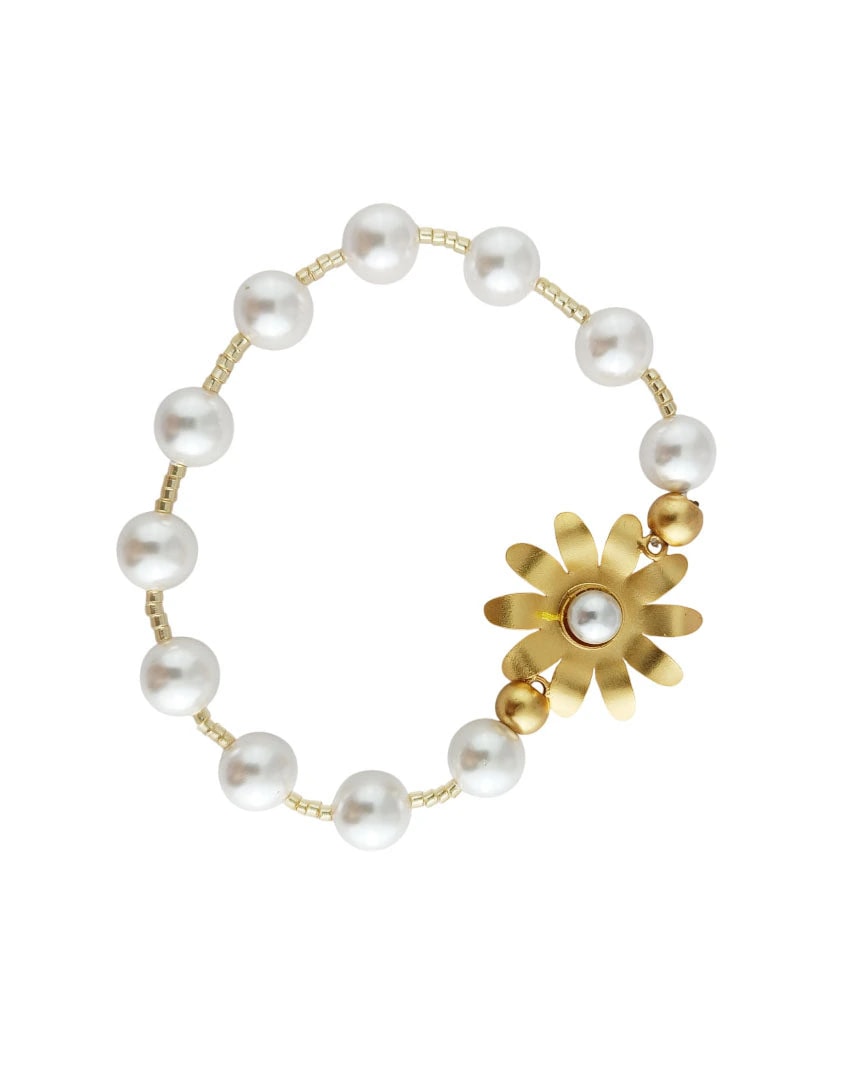 Pulsera de perlas Shell y flor Margarita - imagen 1