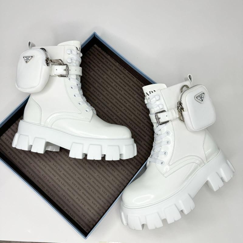BOTAS PRADA ARMY BLANCAS - imagen 1