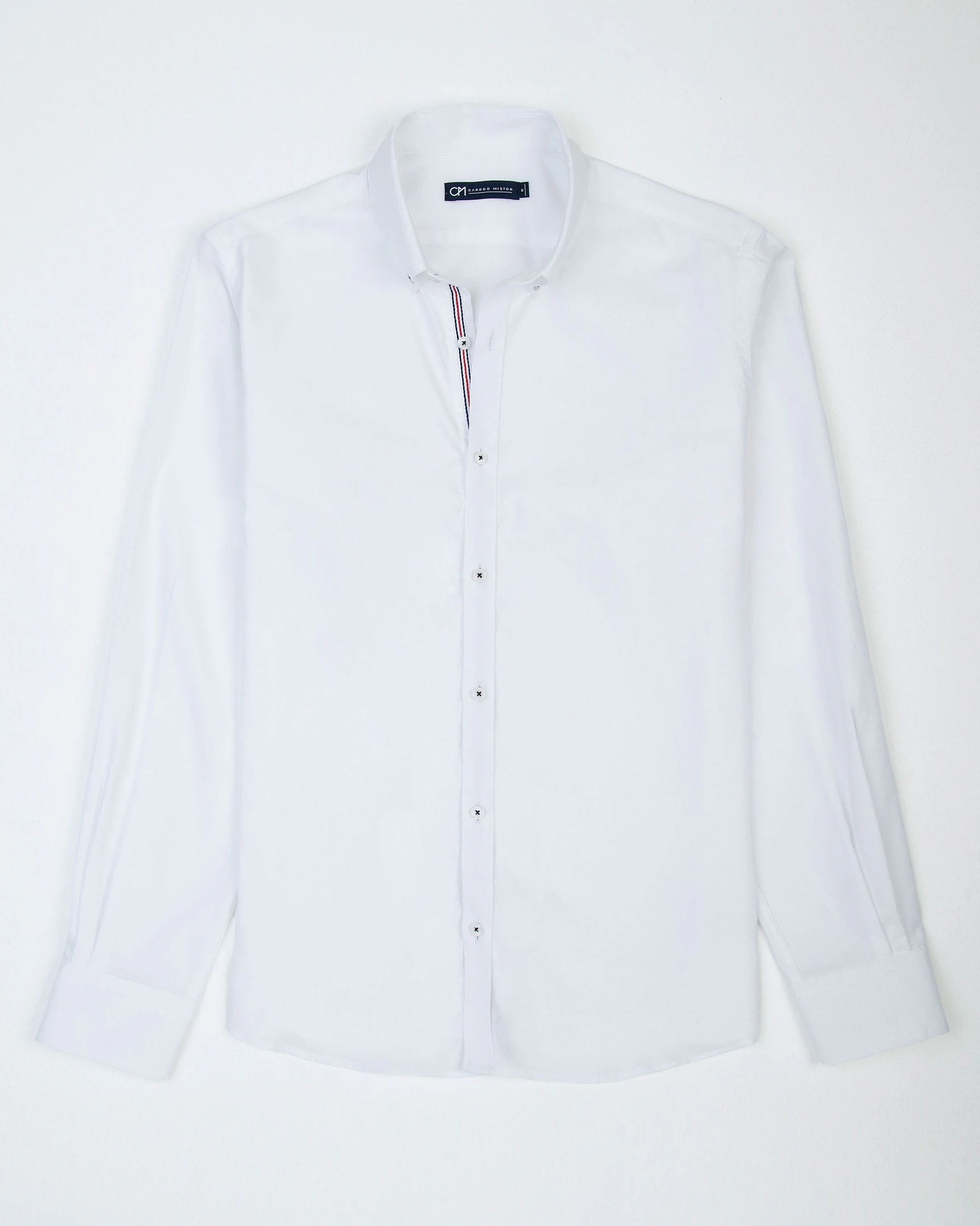 Camisa Oxford Hiladillo Náutico Algodón Blanco - imagen 1