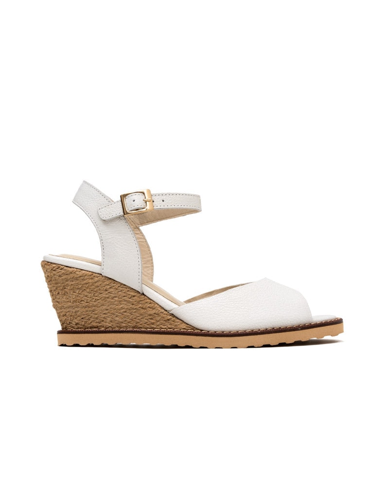 Sandalia cuña bohemia tipo espadrila en cuero  REF PKT1474LJ - imagen 1