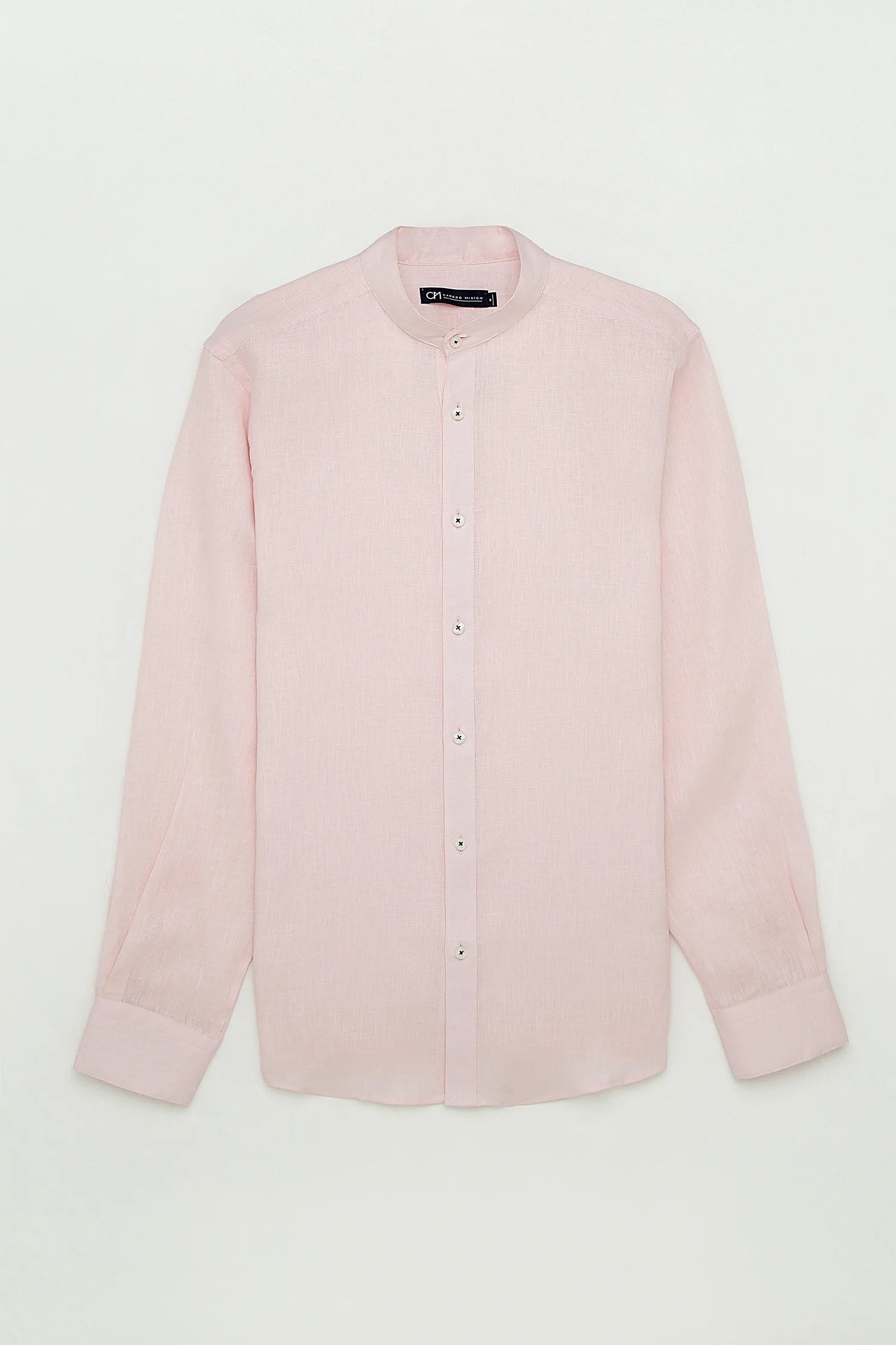 Camisa Cuello Mao Lino Rosa Bebé - imagen 1