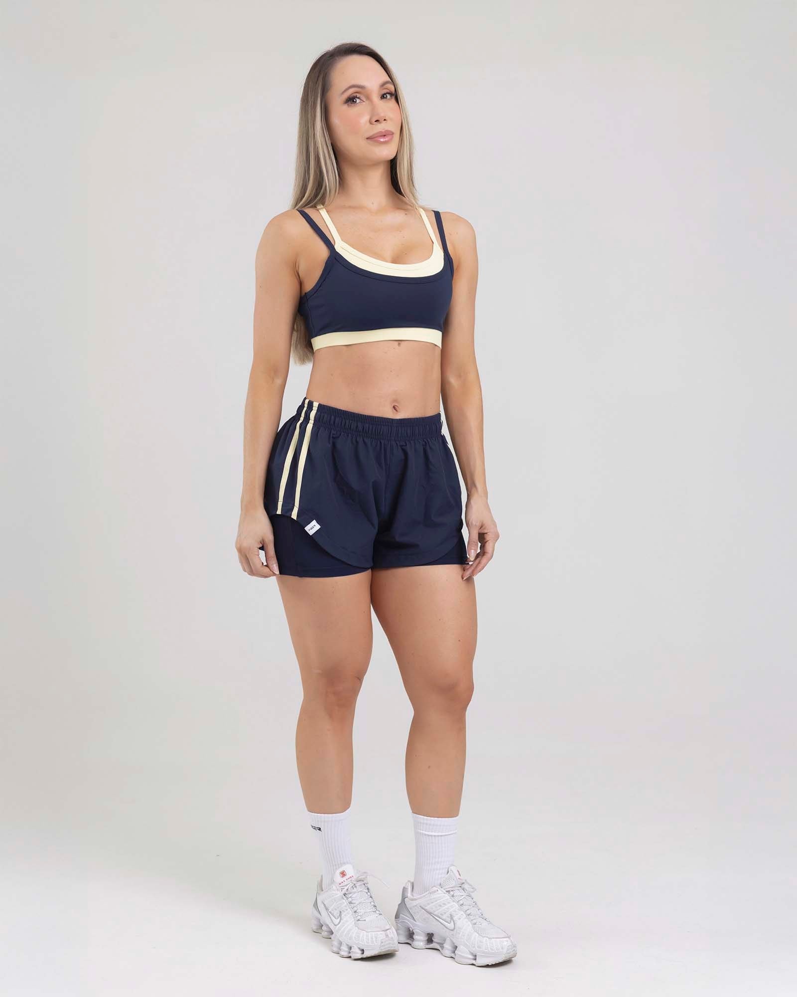 Short running azul navy dual run tropi FIBER - imagen 1