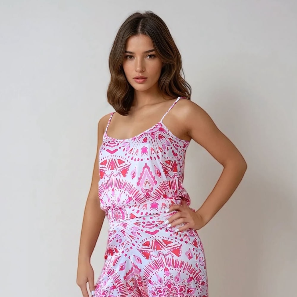 Camisa Tiras Estampado Hena. - imagen 1
