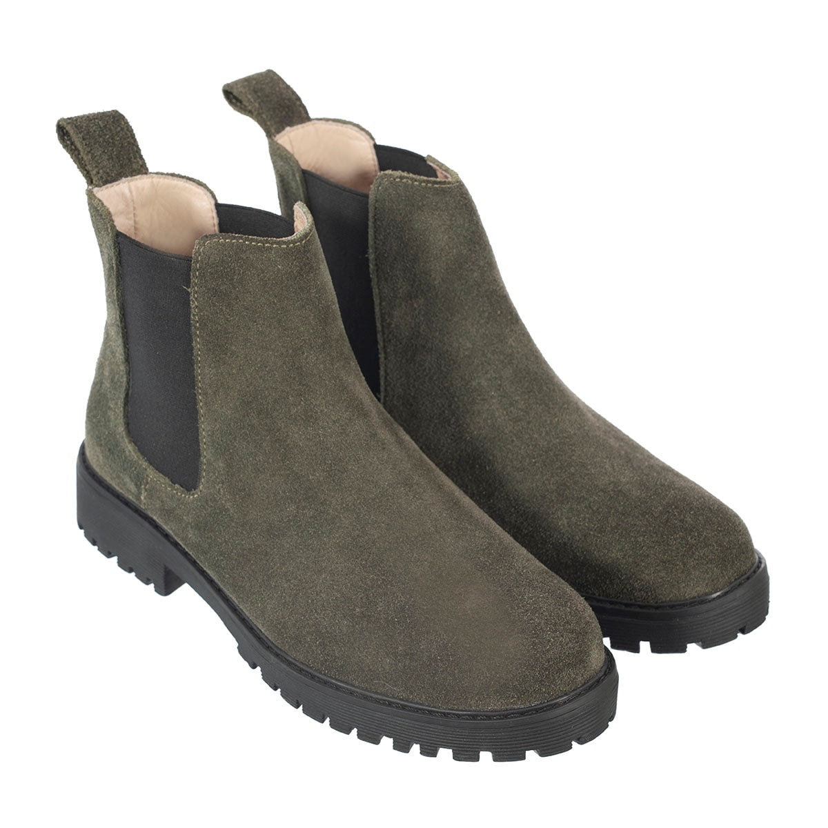 Botas Chelsea Sol Mujer Carnaza Verde Oliva - imagen 1