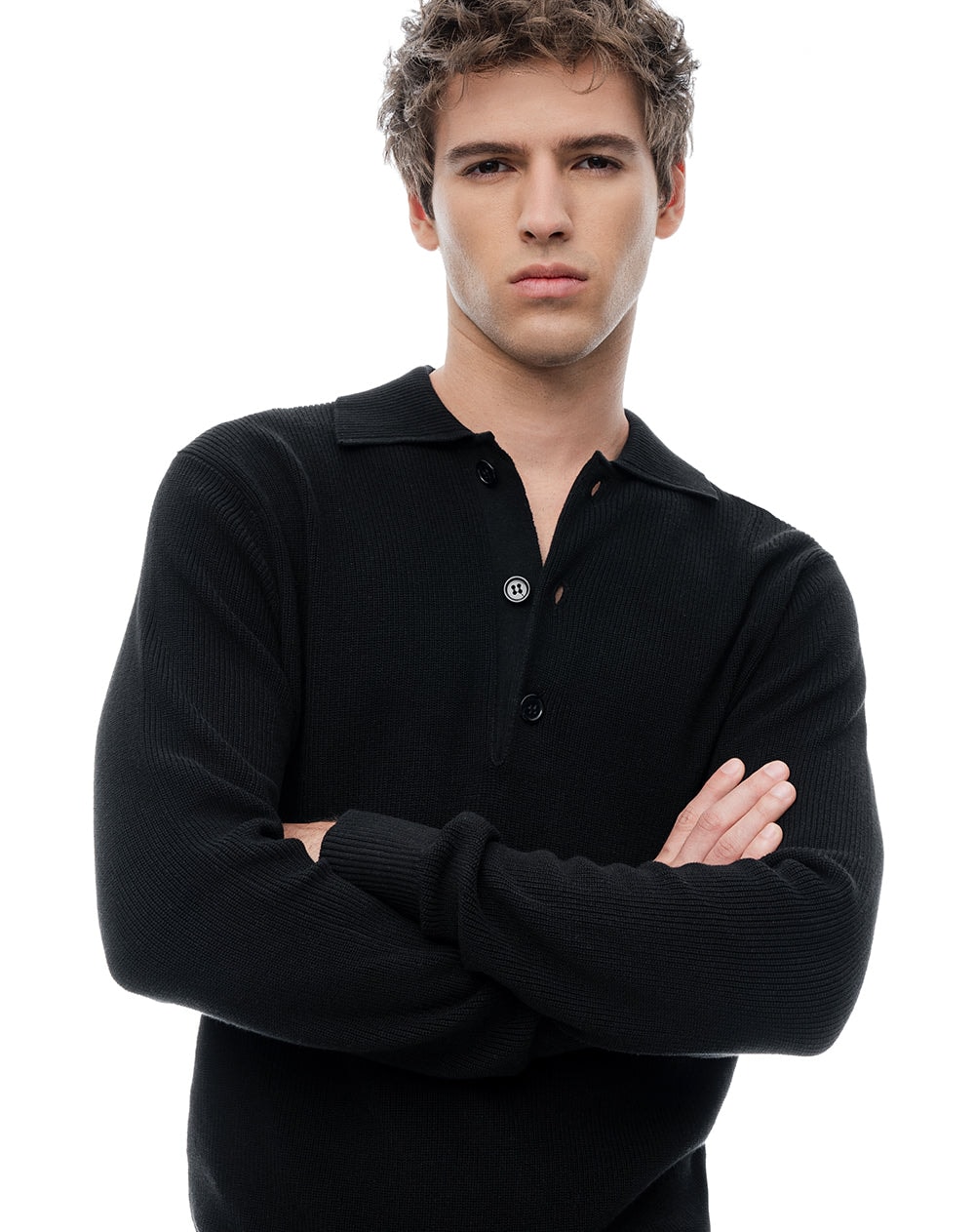 Buzo tipo polo regular negro hombre - imagen 1