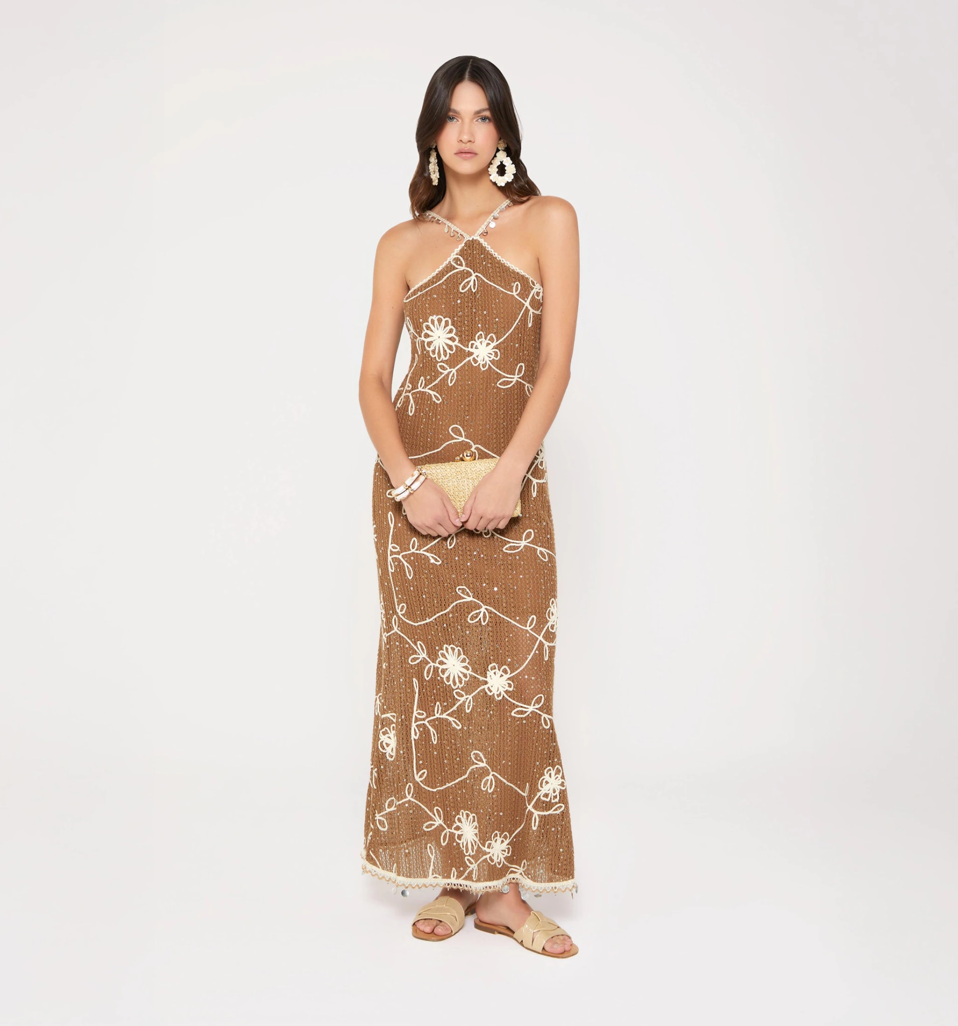 Vestido largo de tiras con insumos - imagen 1