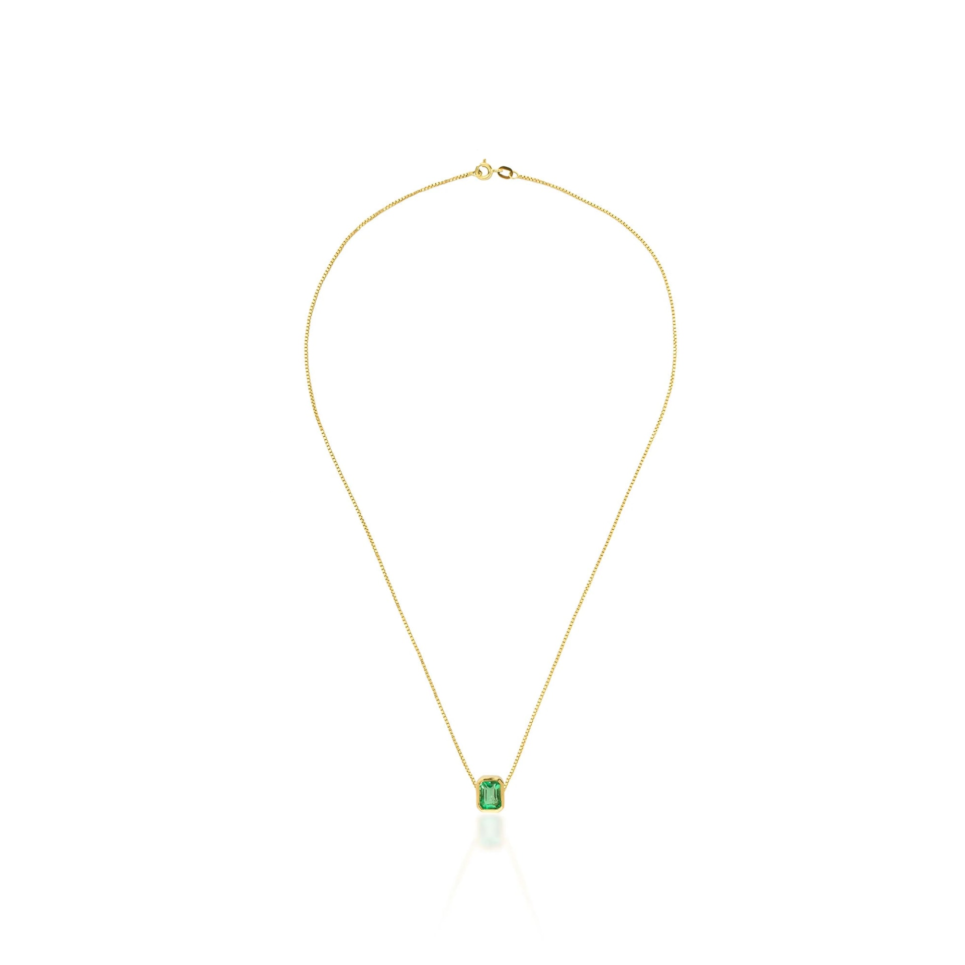 Collar rectangular esmeralda - imagen 1