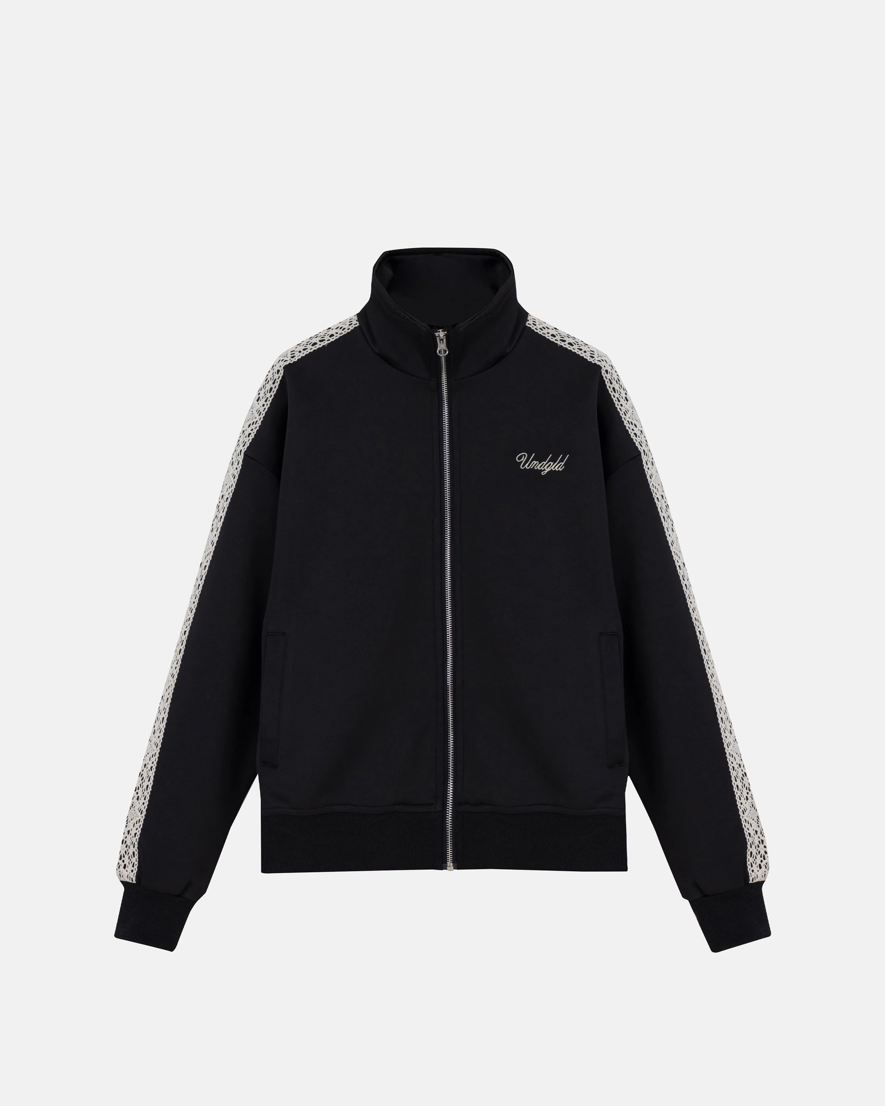 Basics Undgld Lace-panel Track Jacket Black - imagen 1