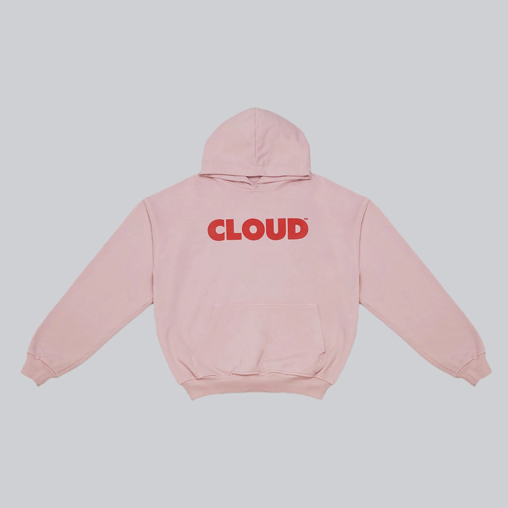 Hoodie BLOCK rojo sobre rosa - imagen 1