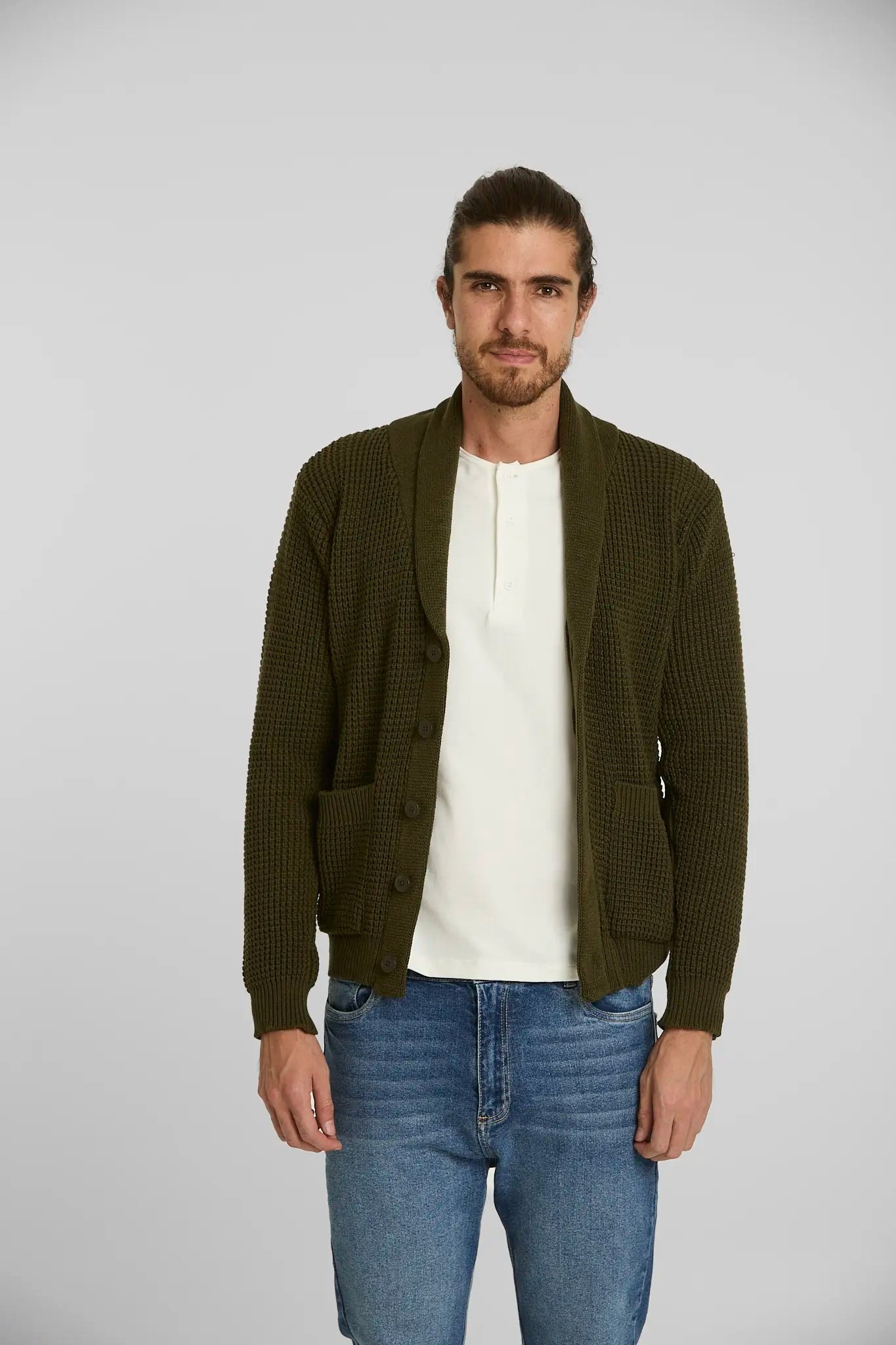 Sweater Tejido Shawlneck Verde - imagen 1