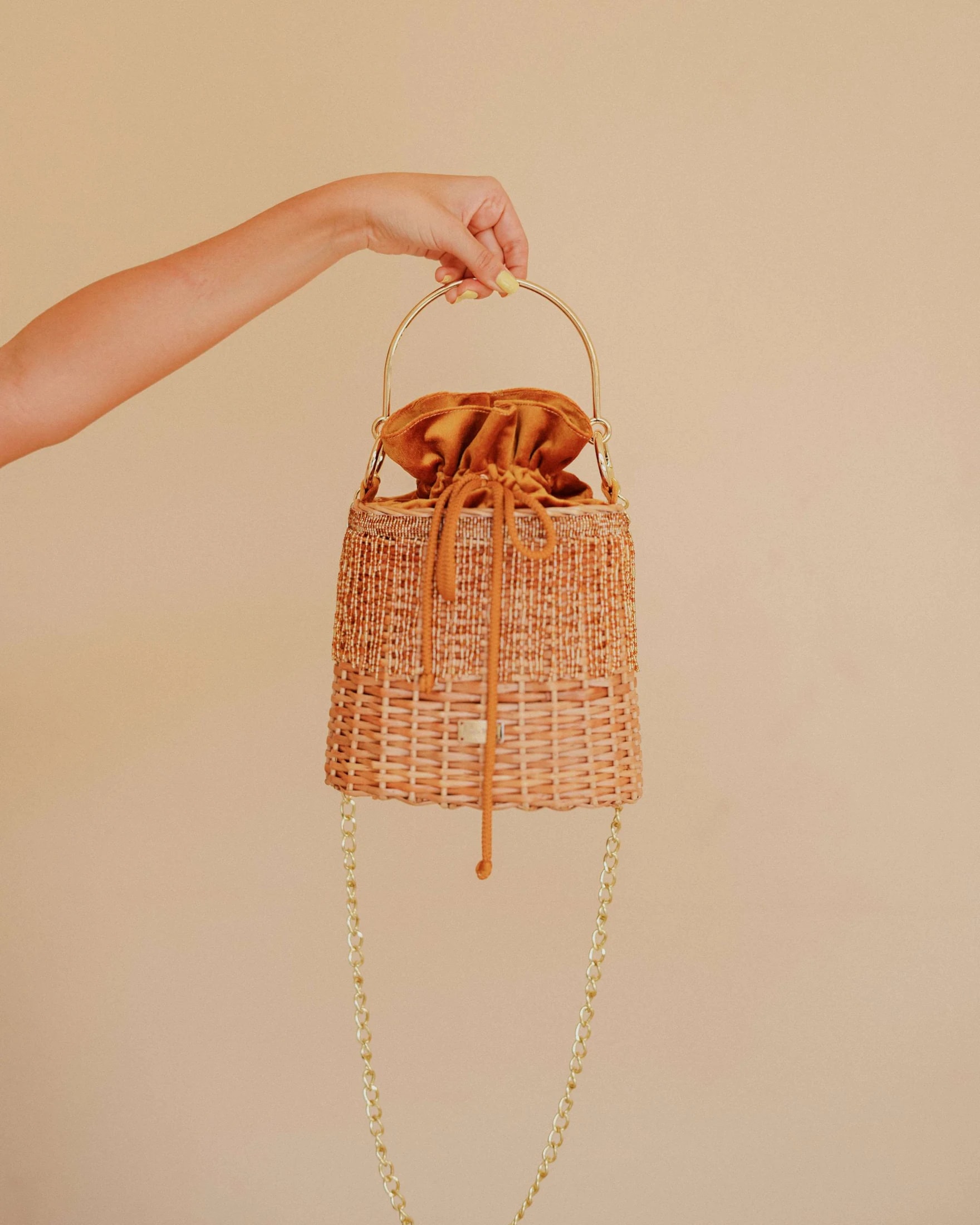 Bolso Olivia lluvia en canotillo – Dorado - imagen 1