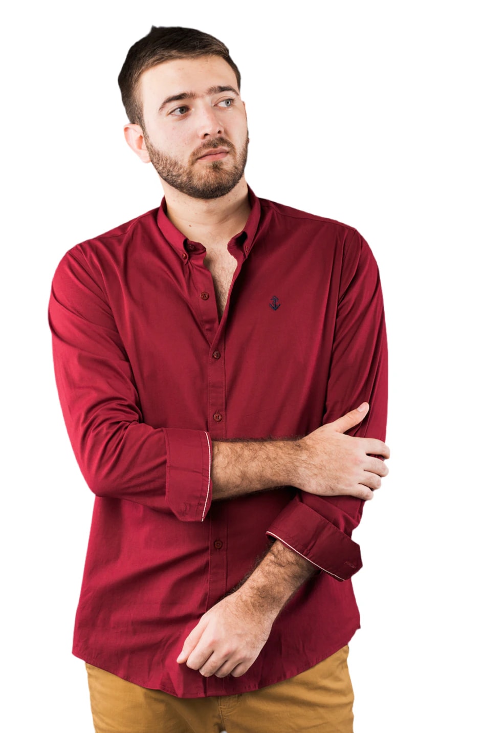 Camisa Rojo Oscuro A Navy - imagen 1