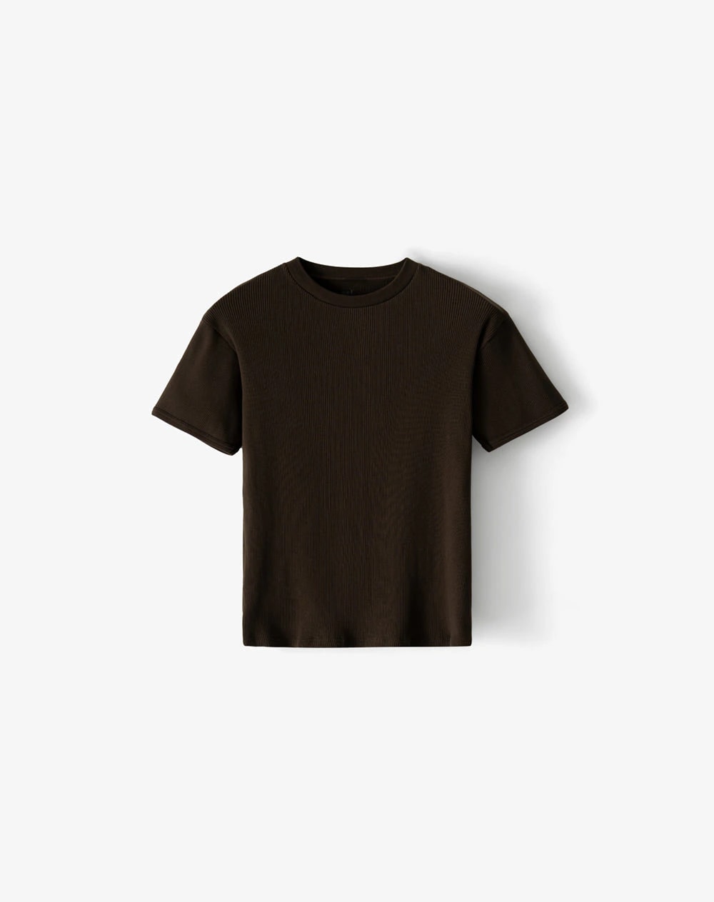 Camiseta slim rib algodón chocolate hombre - imagen 1
