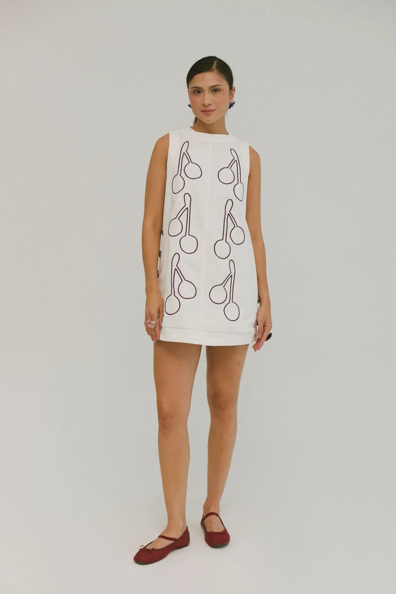 Vestido Anfitriona Cherries Crudo - imagen 1