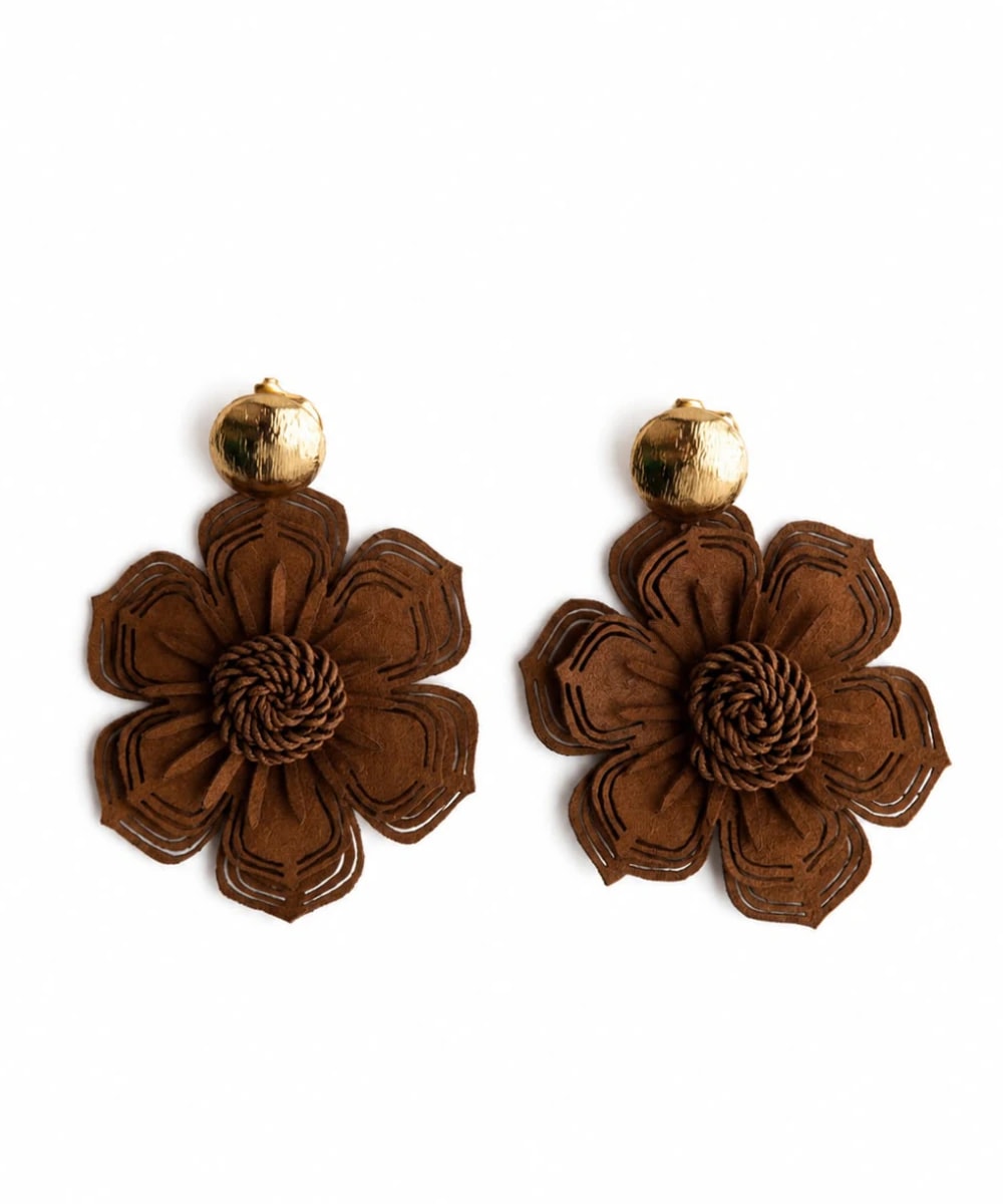 Aretes Flor Elisa – Cacao Raíz - imagen 1