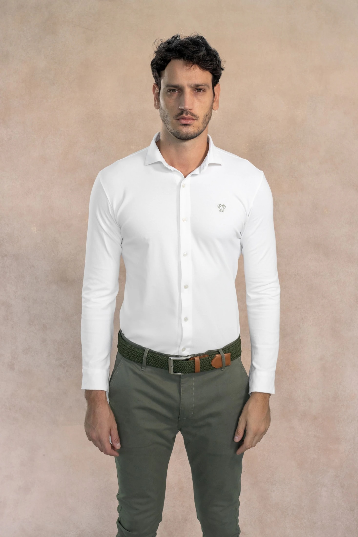 Camisa Antimanchas Piqu  Ivory - imagen 1
