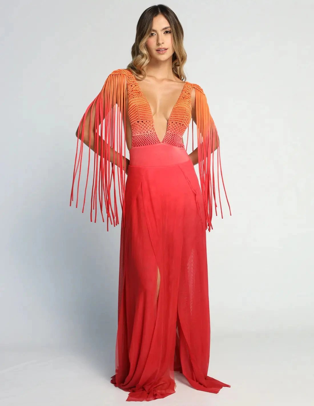 Vestido Umbra Salmon + Tomato - imagen 1