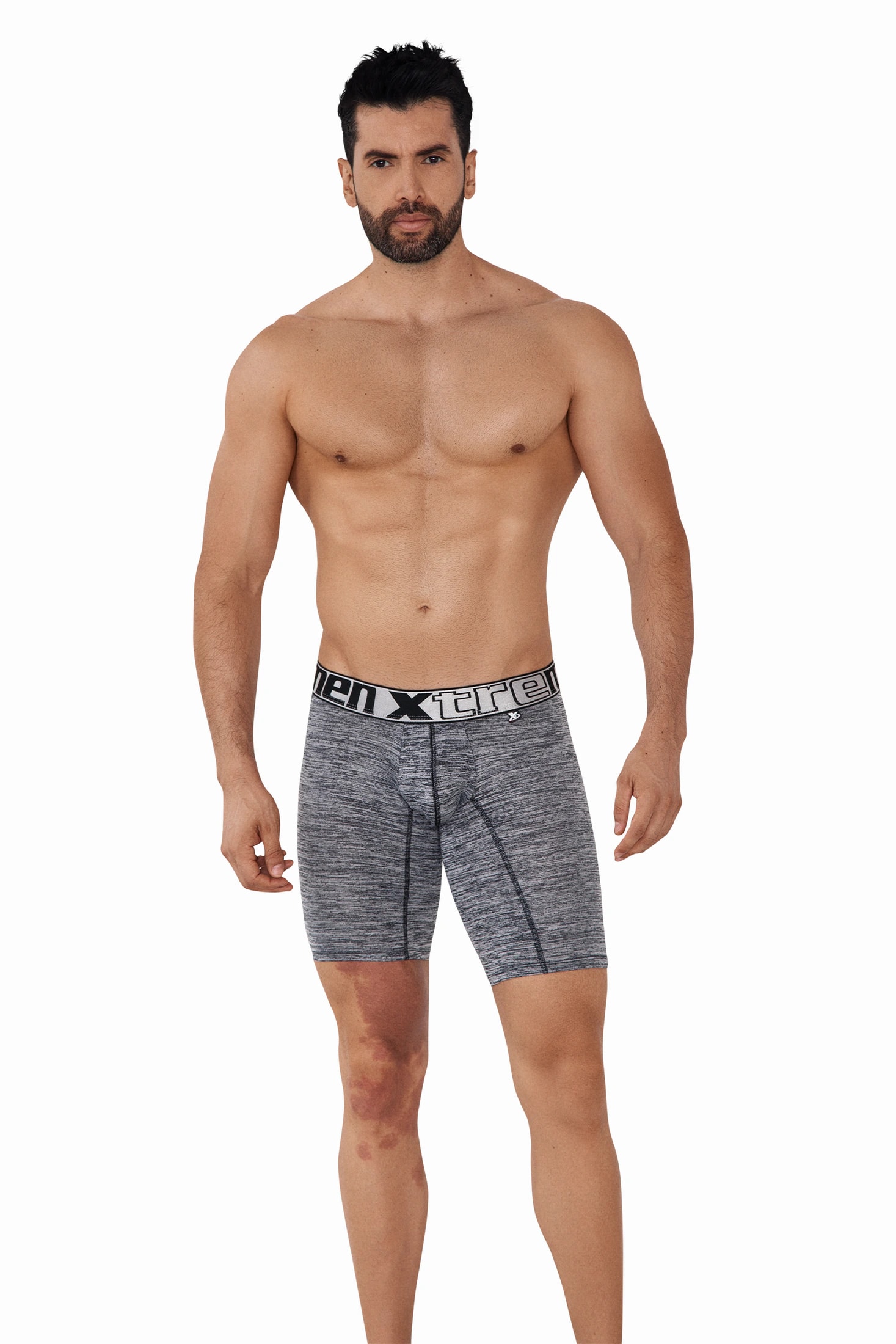 BOXER DEPORTIVO MICROF JASPED NEGRO - imagen 1