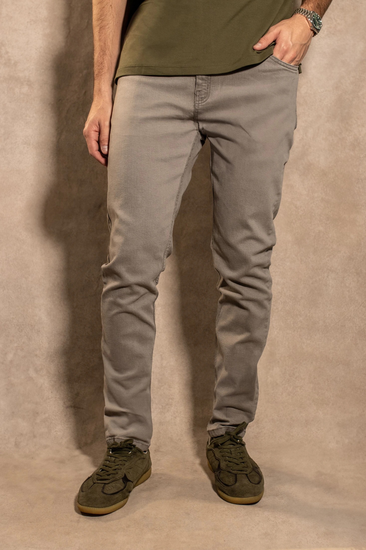 Jean Elastico Gris Claro - Slim Fit - imagen 1