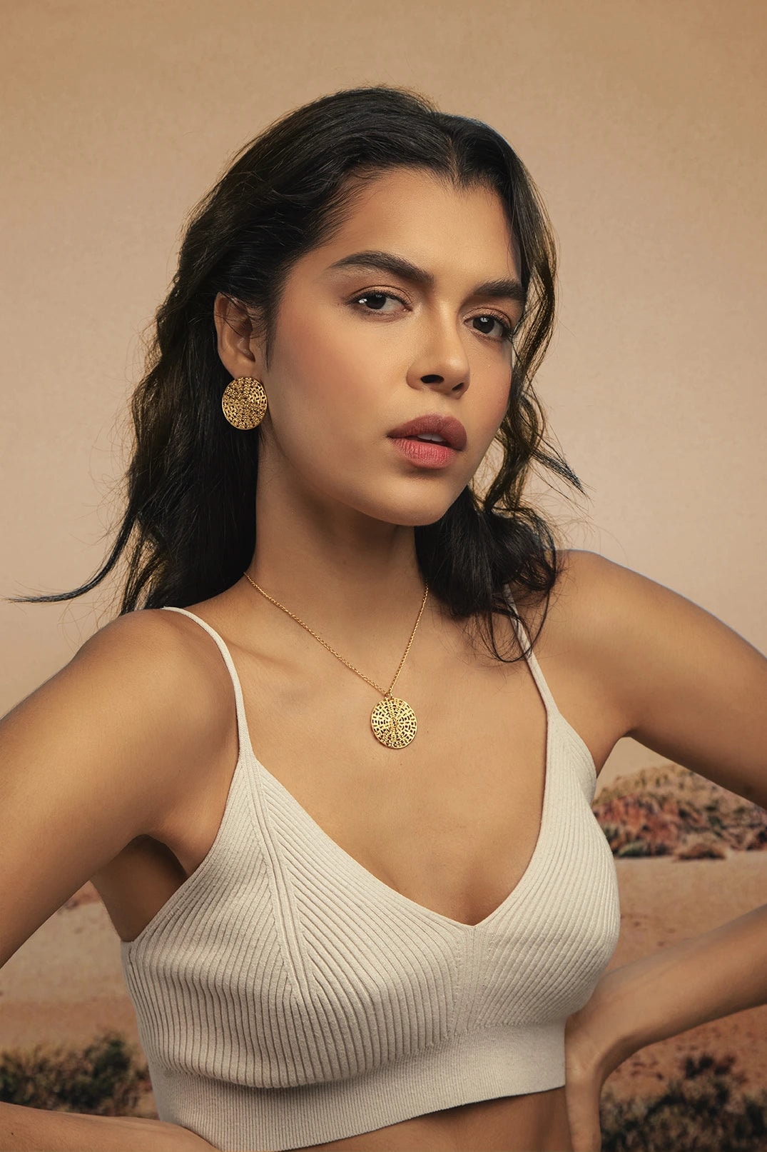 Arete topo kana wayuu Brillo Guajiro - imagen 1